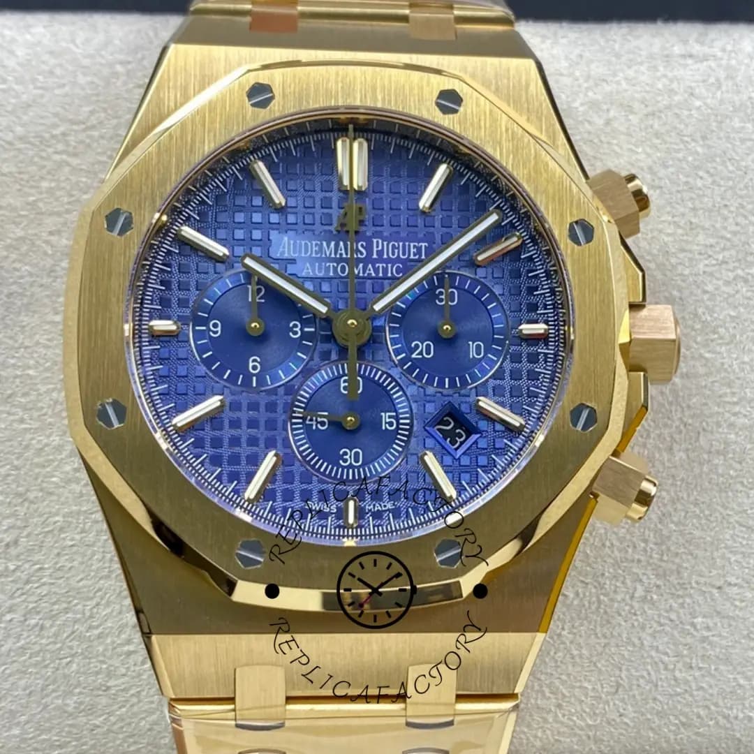 AP Royal Oak 26320BA.OO.1220BA.02 Chronograph Yellow Gold 1:1 Clone Blue Dial — view 1