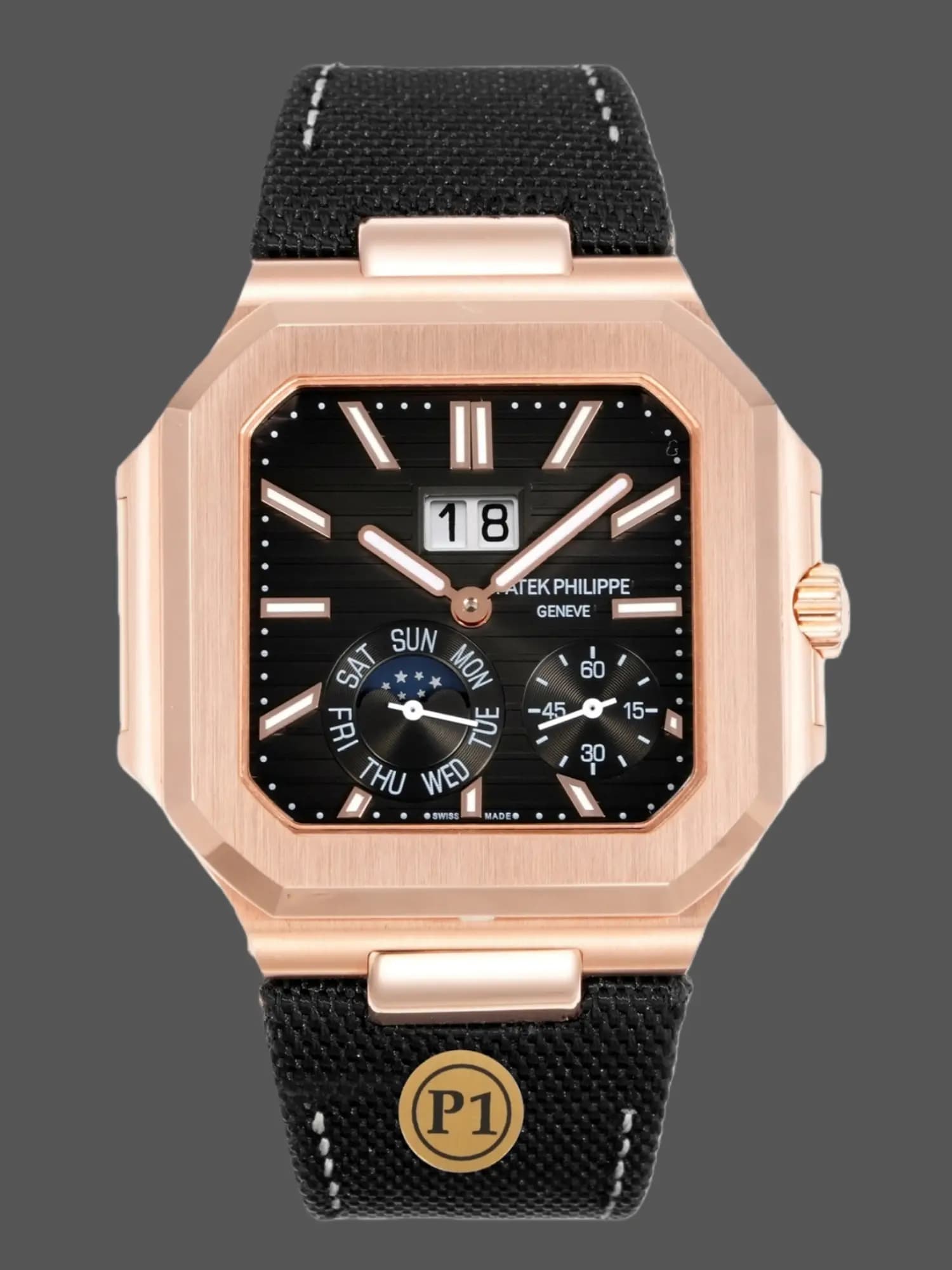 Replica Patek Philippe Cubitus 5822R Black Dial Watch — view 1