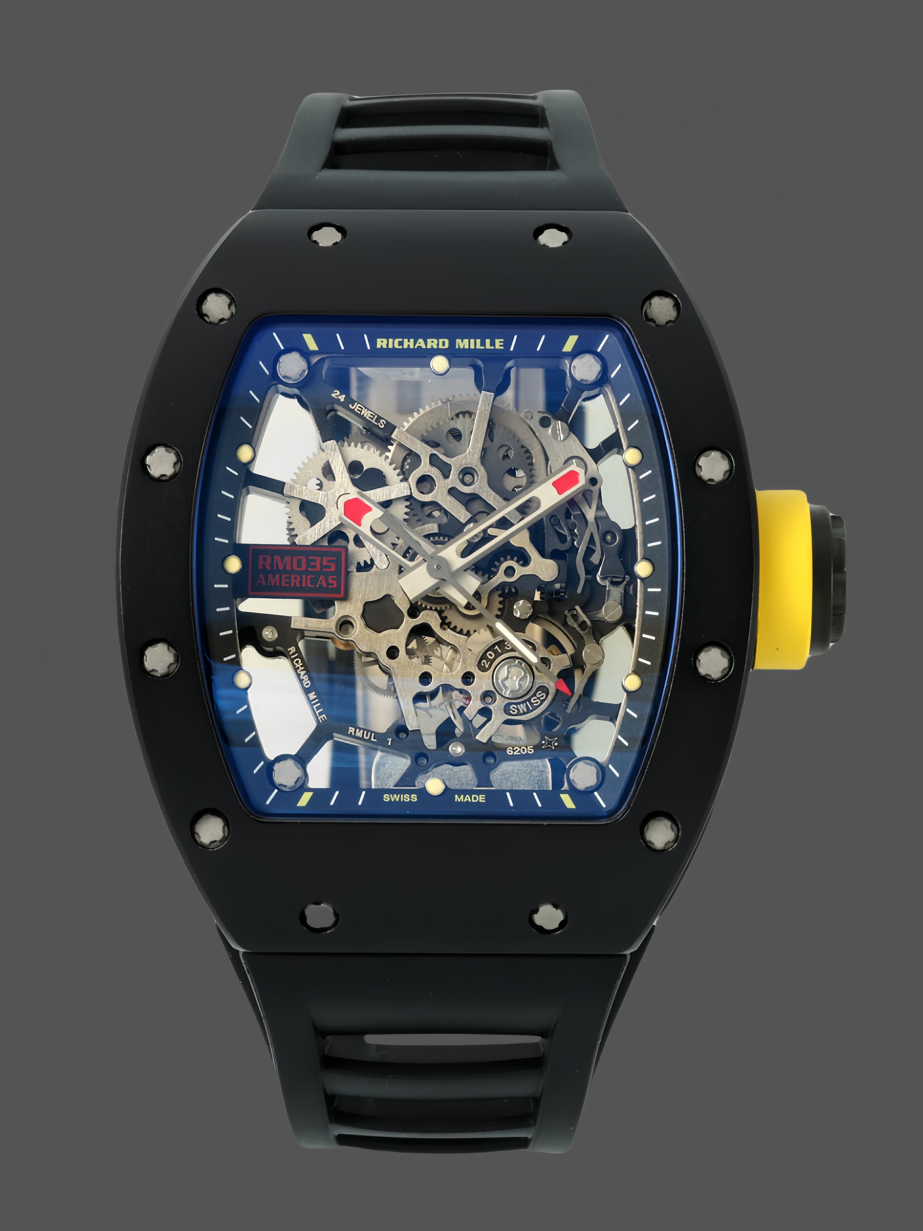 Richard Mille RM 035 Black Toro Nadal Red Pointer Replica Watch — view 1