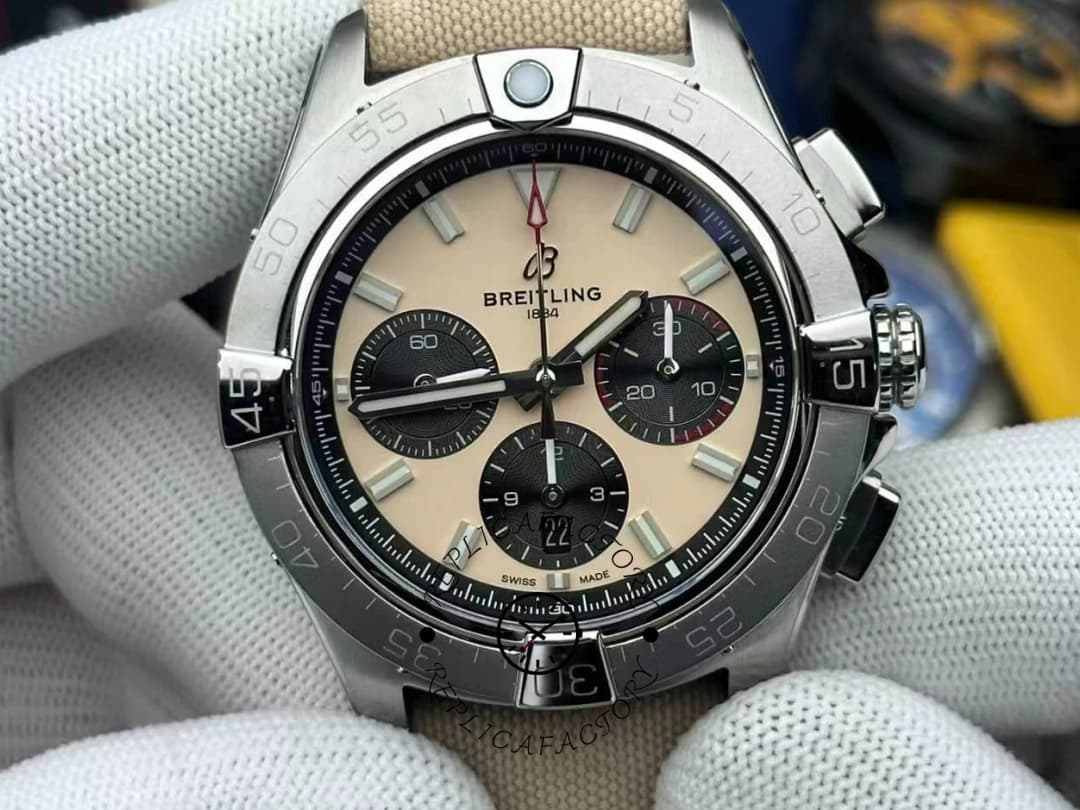 Breitling Avenger B01 Chronograph 44 Watch AB0147101A1X1 1:1 Clone Beige Dial — view 1