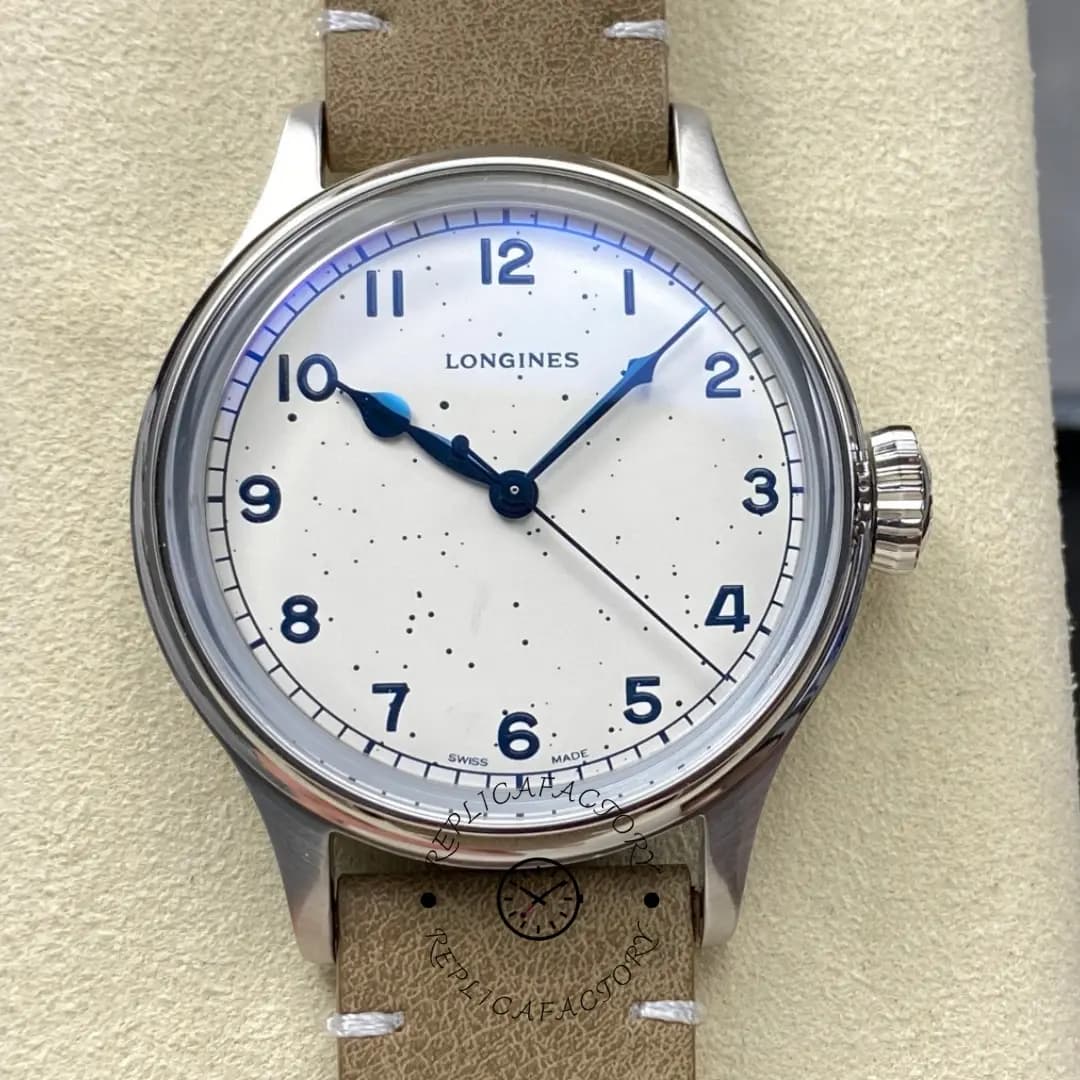 Replica Longines L2.819.4.93.2 Heritage Military White Dial Automatic Leather — view 1