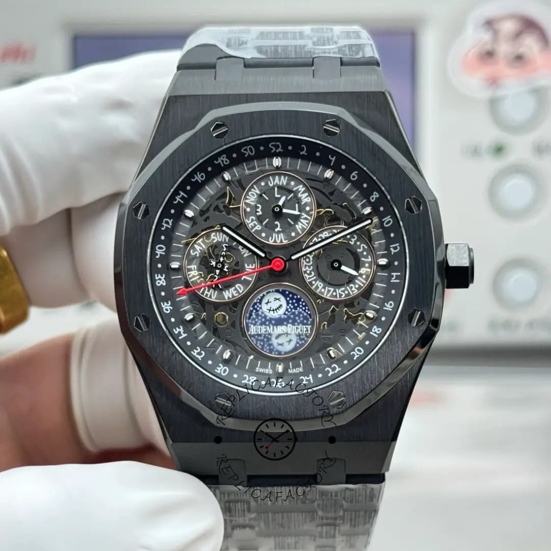 AP Royal Oak Replica 26585CE.OO.1225CE.01 Perpetual Calendar Black Ceramic — view 1