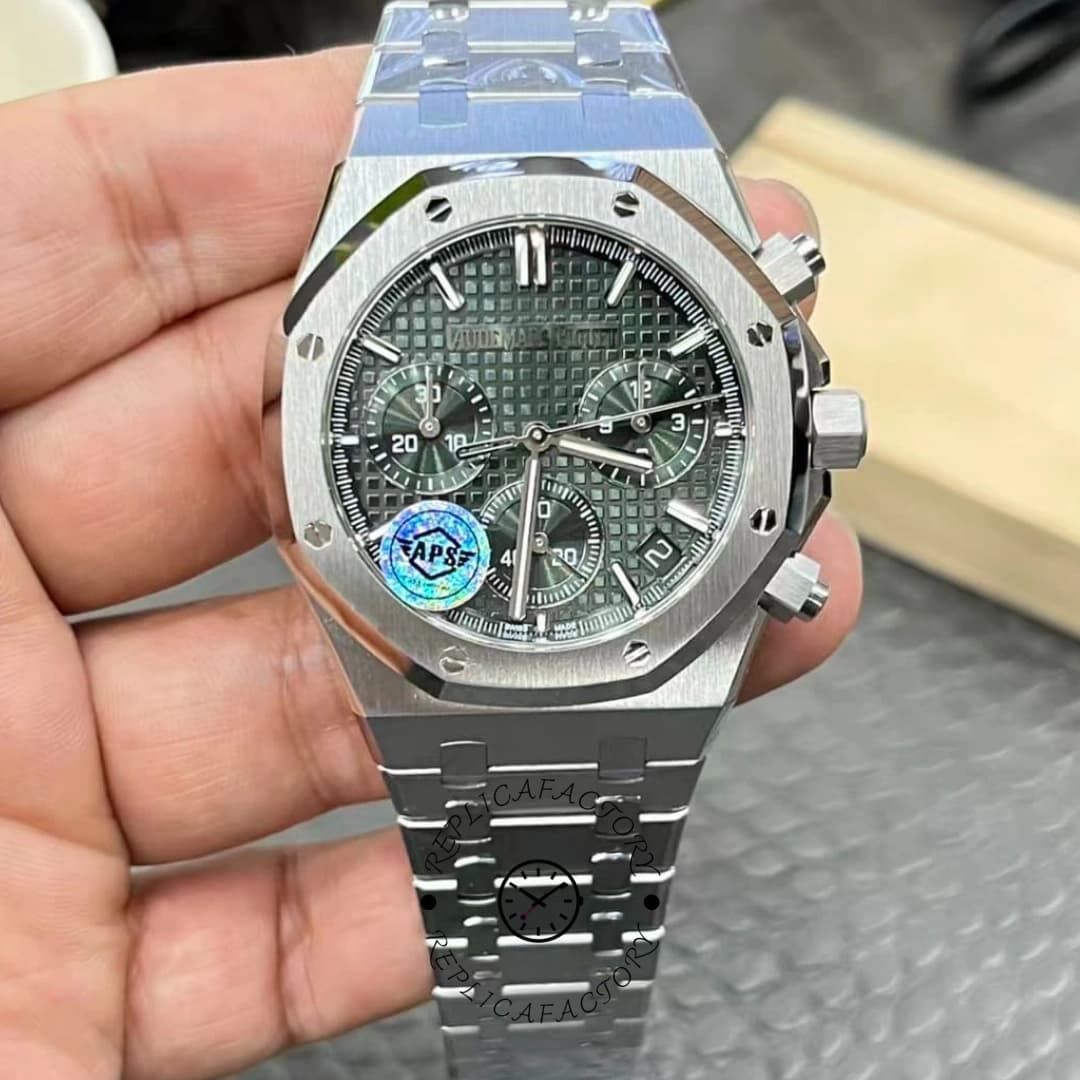 AP Royal Oak Chronograph 26240ST.OO.1320ST.08 41 Green Dial 1:1 Clone — view 1