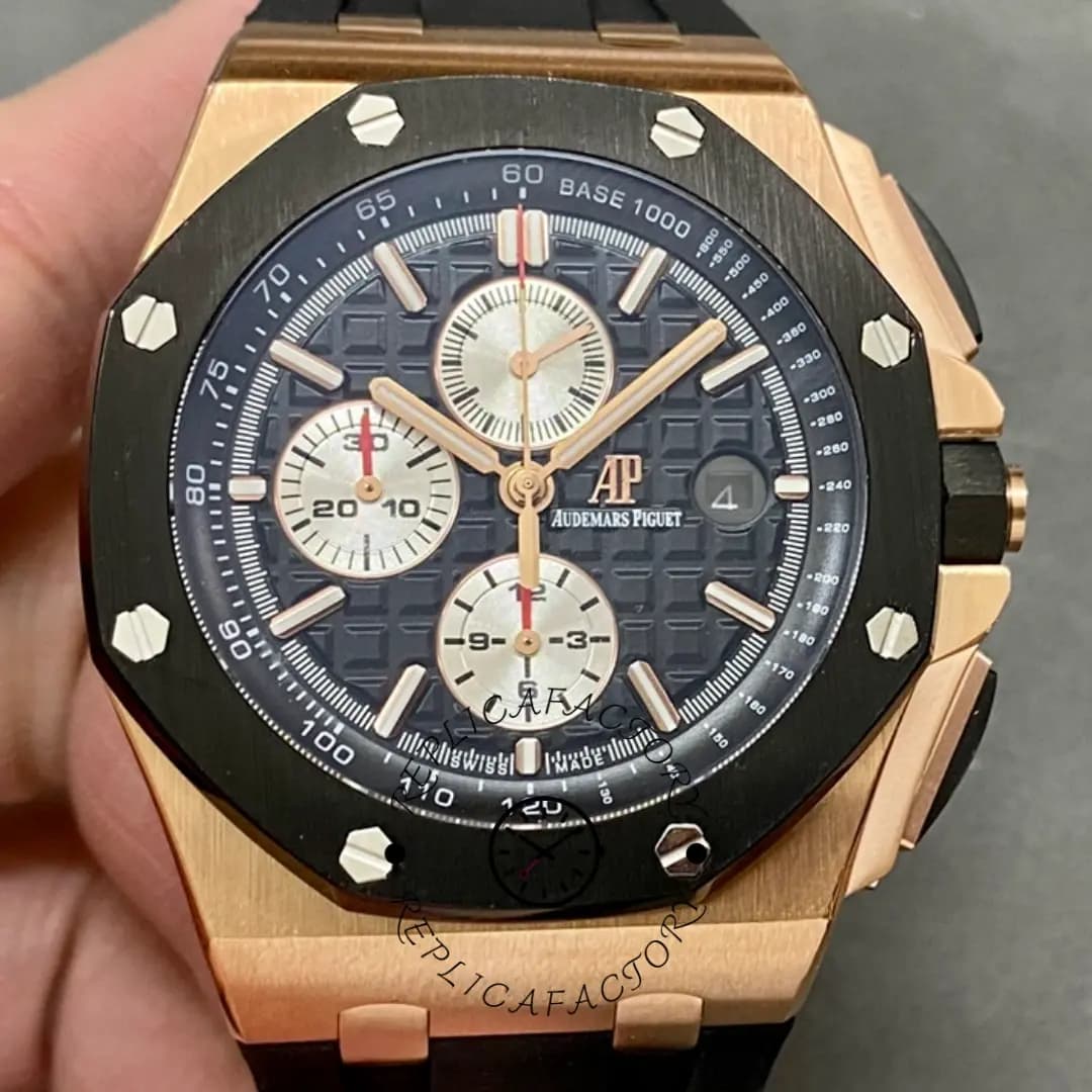 1:1 Clone AP Royal Oak Offshore Black Rubber 26401RO.OO.A002CA.01 Automatic 44 — view 1