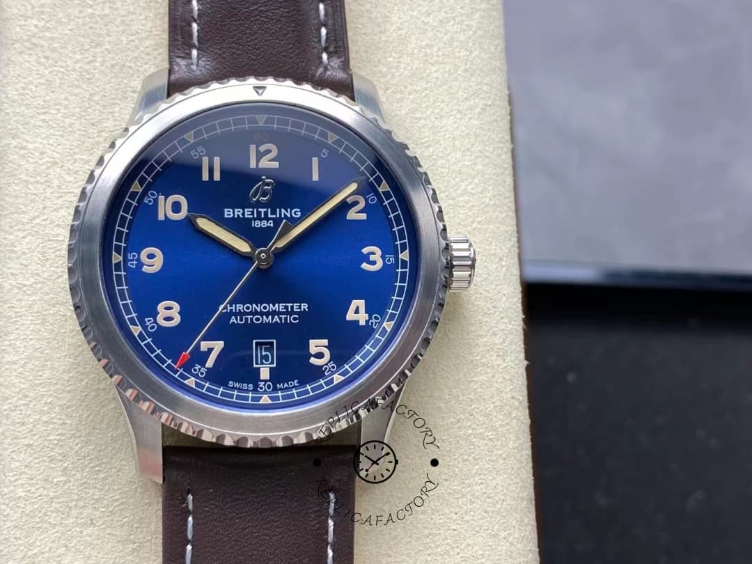 Breitling Aviator 8 Replica Automatic 41mm A17315101C1X1 Brown Leather Strap — view 1