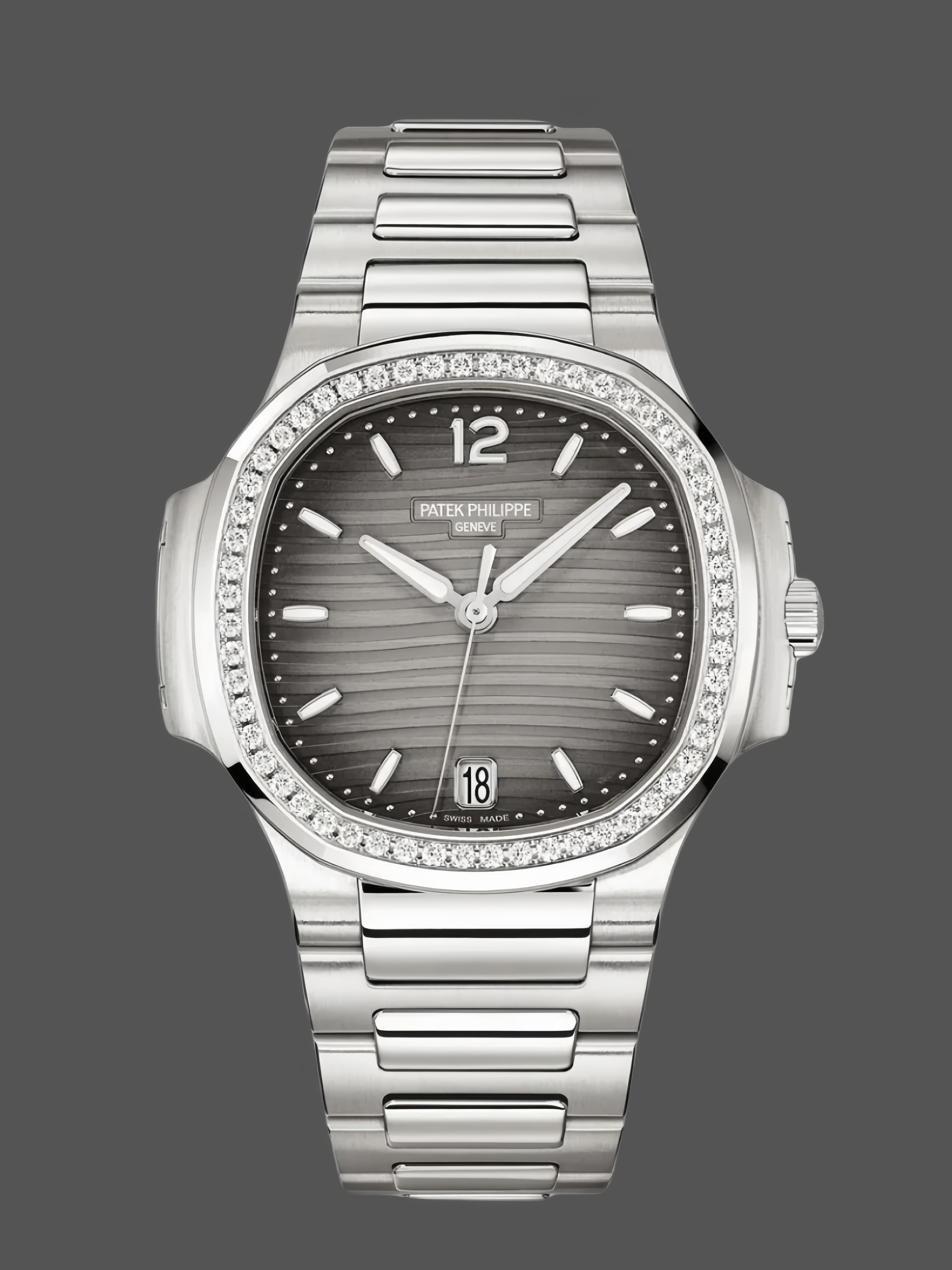 Patek Philippe Nautilus Automatic Diamond Grey Dial 7118 1200A 011 35.2mm — view 1