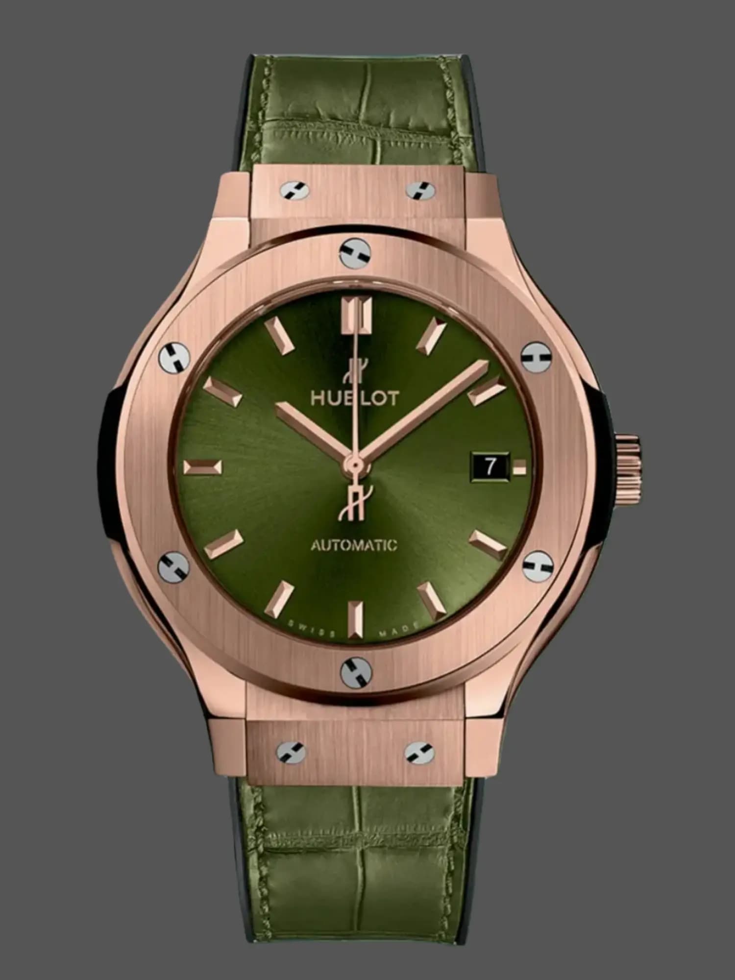 1:1 Clone Hublot Watch Classic Fusion King Gold Green 38mm — view 1