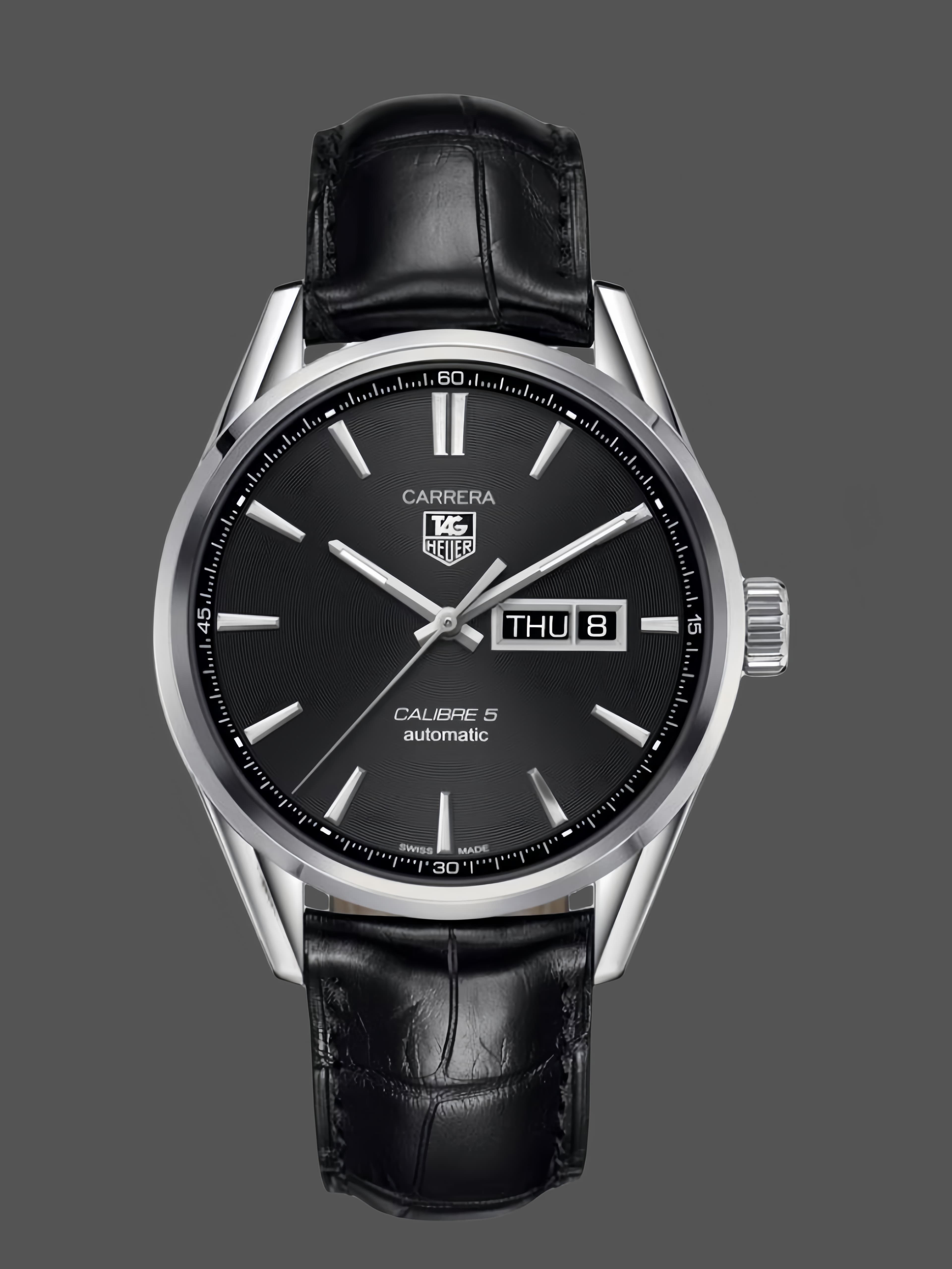 Tag Heuer Carrera Calibre 5 Steel & Leather WAR201A.FC6266 — view 1