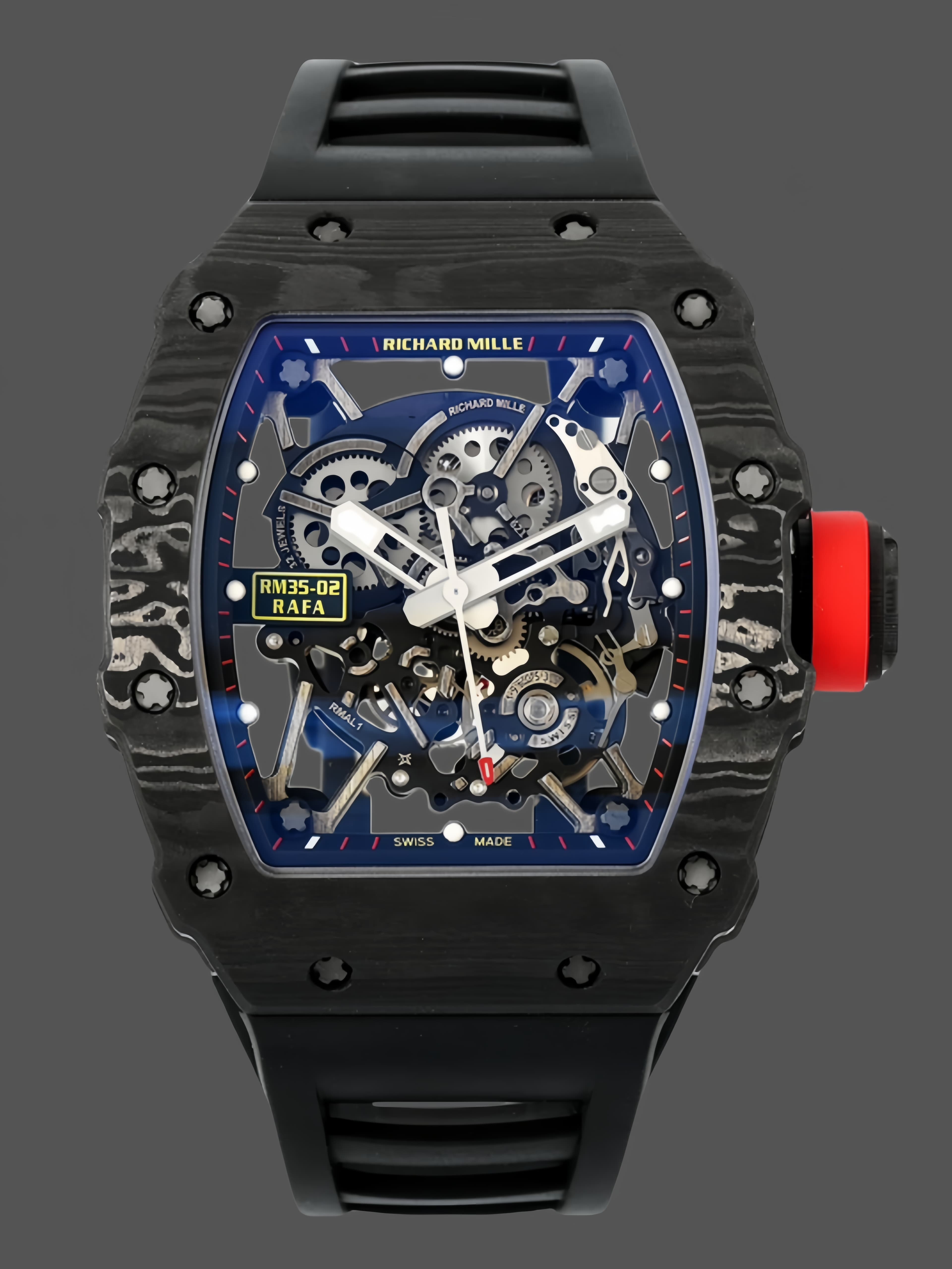Richard Mille Rafael Nadal NTPT Carbon RM Black Rubber Strap RM035-02 — view 1