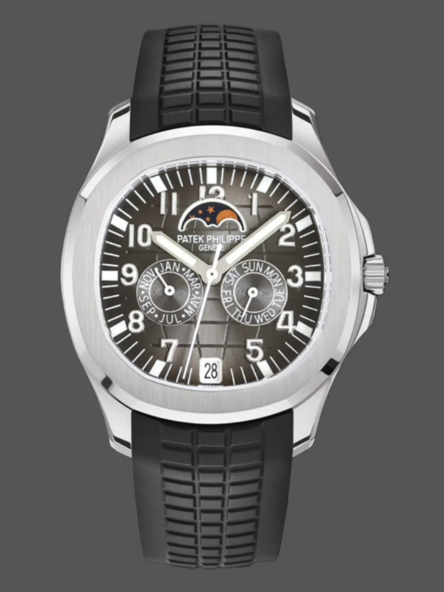 Replica Patek Philippe Aquanaut 5261R Annual Calendar Black Dial Watch — view 1