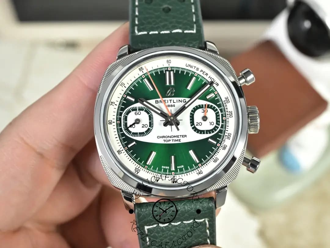 Breitling Top Time B01 Racing Green Dial AB01771A1L1X1 Replica 38mm Leather Watch — view 1
