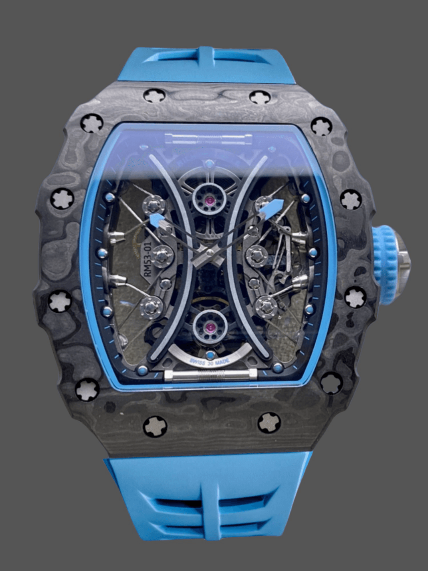Richard Mille RM 53-01 Tourbillon Pablo Mac Donough Blue Rubber Strap — view 1