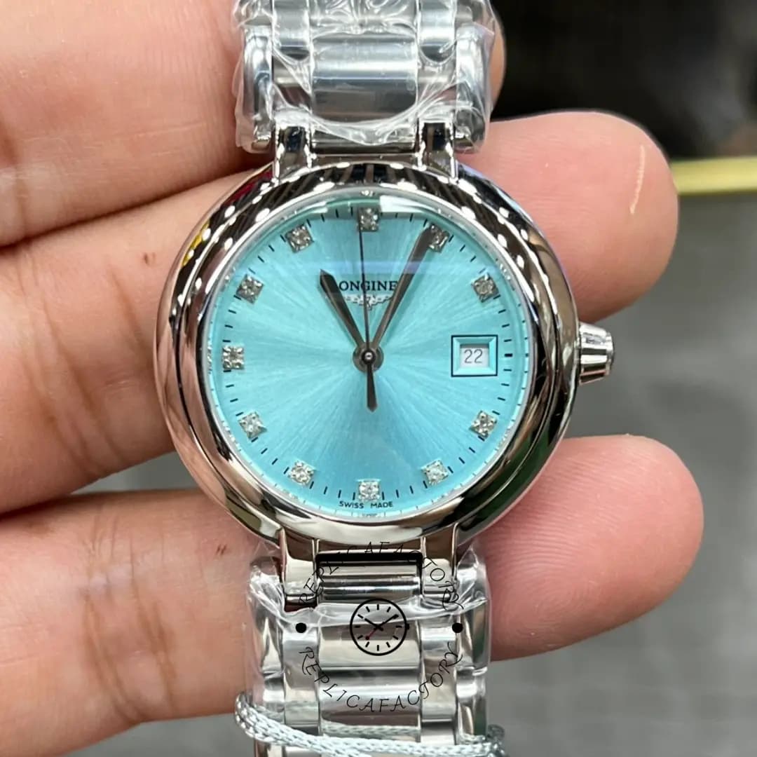 Longines PrimaLuna L8.122.4.90.6 1:1 Clone 30mm Quartz Blue Diamond Dial — view 1