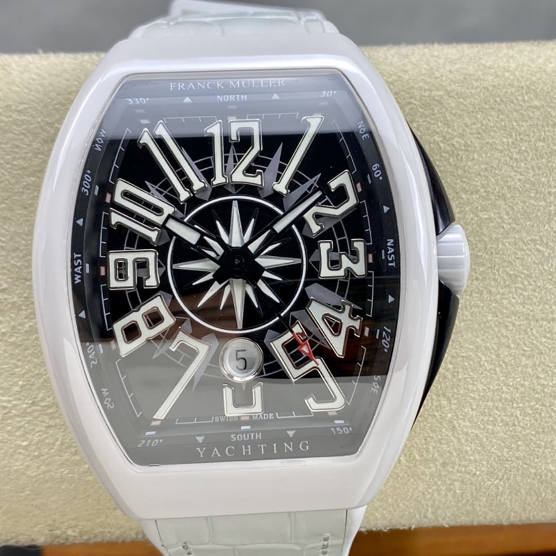 Swiss Franck Muller Framulan V45 White Ceramic Yacht Model White Arabic Numerals — view 1