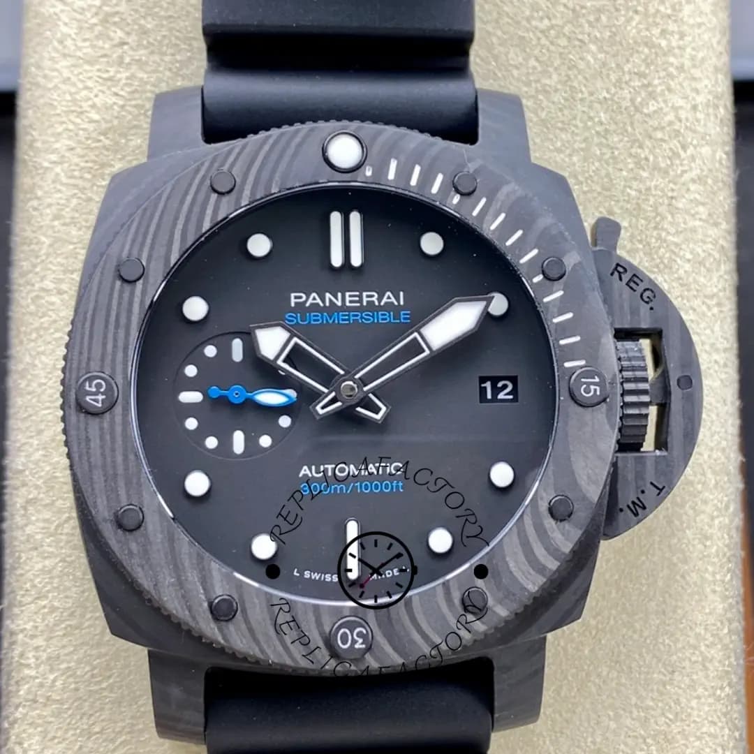 Panerai Submersible 1:1 Clone 42 Carbon PAM02231 Automatic Blue Dial — view 1
