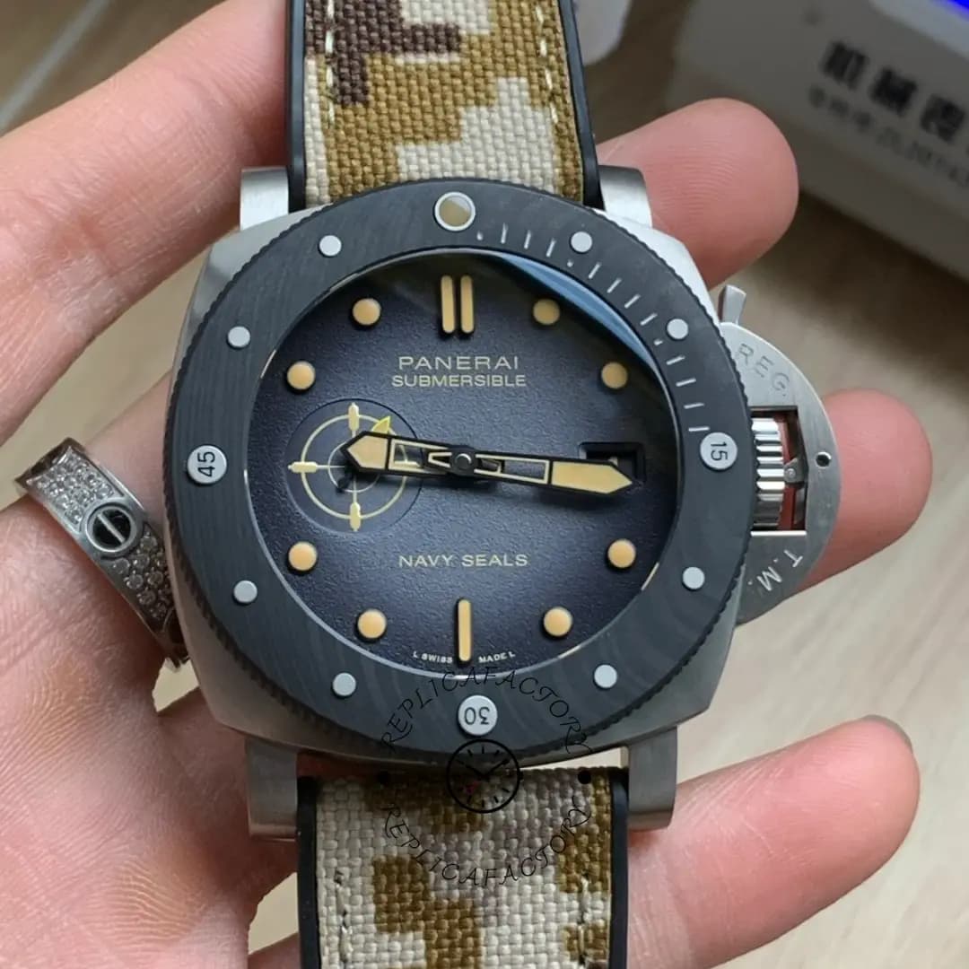 Panerai Luminor Submersible Navy SEALs Titanio PAM01669 Replica 47mm Carbotech — view 1