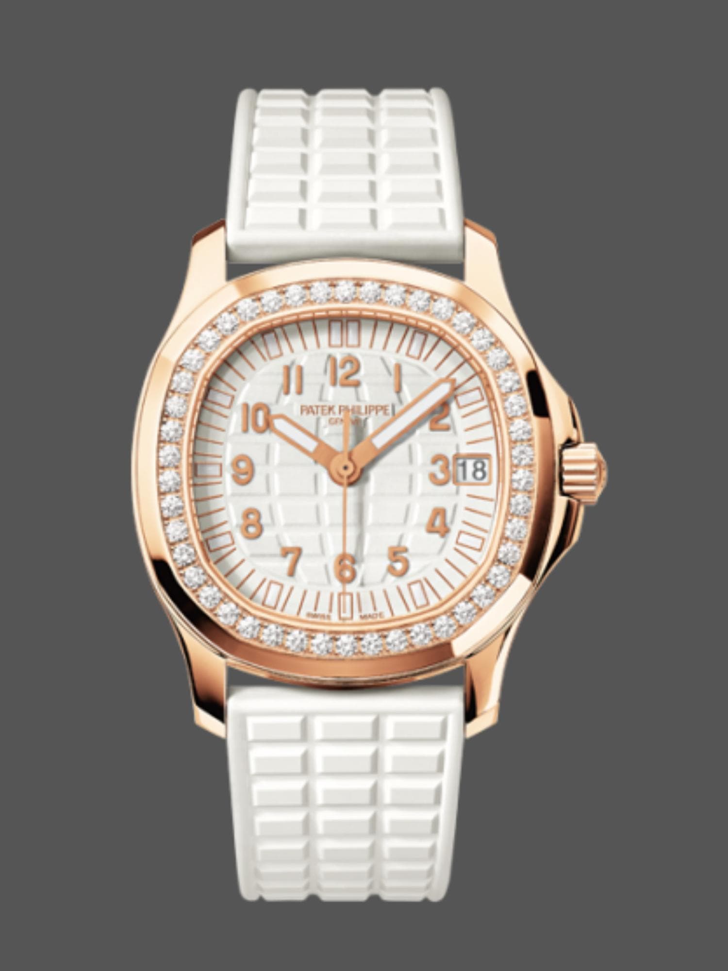 Replica Patek Philippe Aquanaut Rose Gold White Dial 5068R 010 35.6mm Lady Watch — view 1