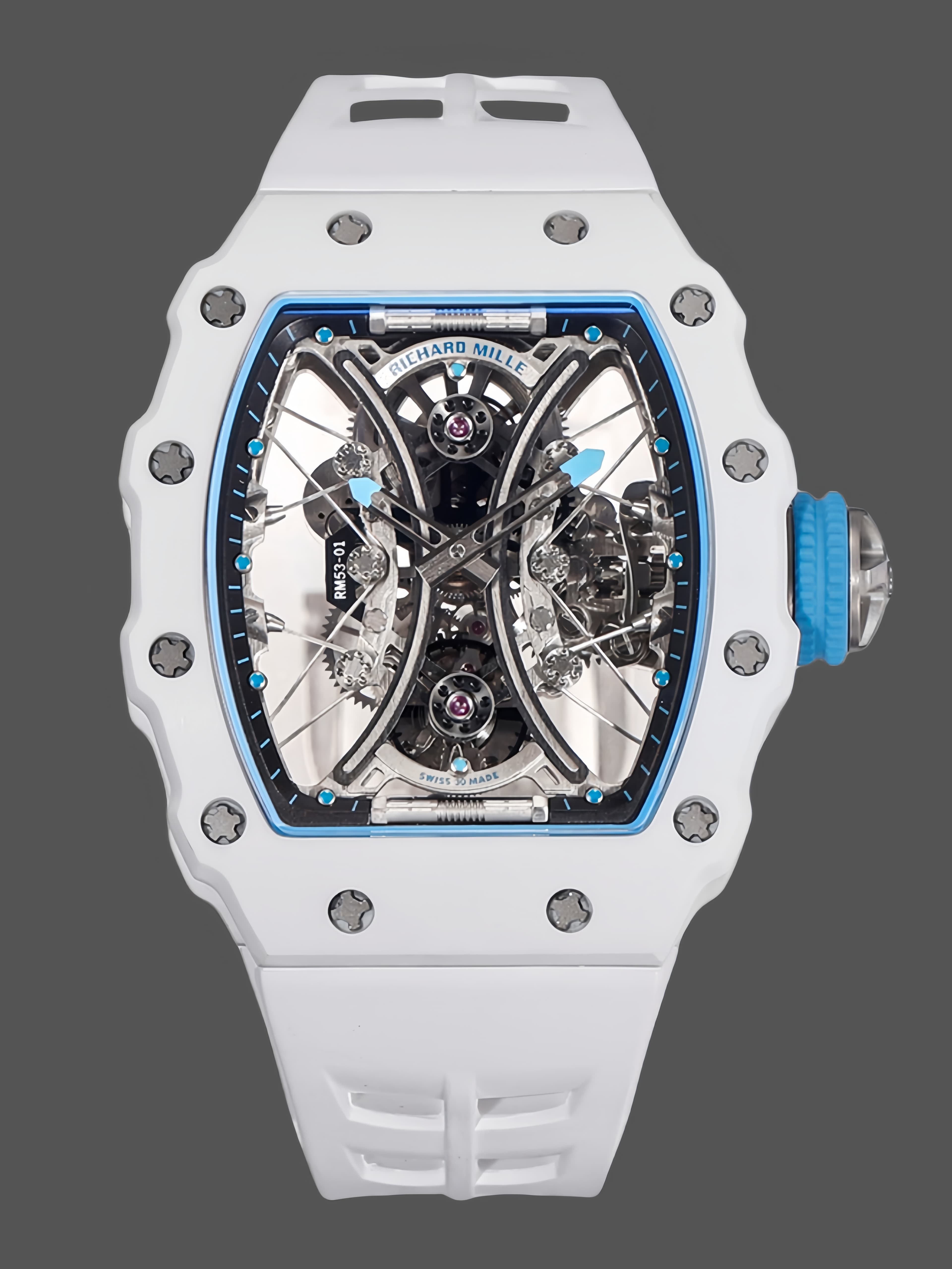 Richard Mille RM053-01 Pablo MacDonough Skeleton Dial White Rubber Strap — view 1