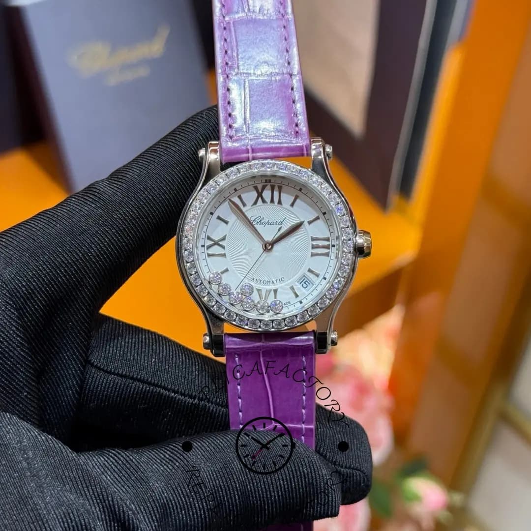 Chopard 274808 Happy Sport 1:1 Clone Diamond Ladies Watch — view 1