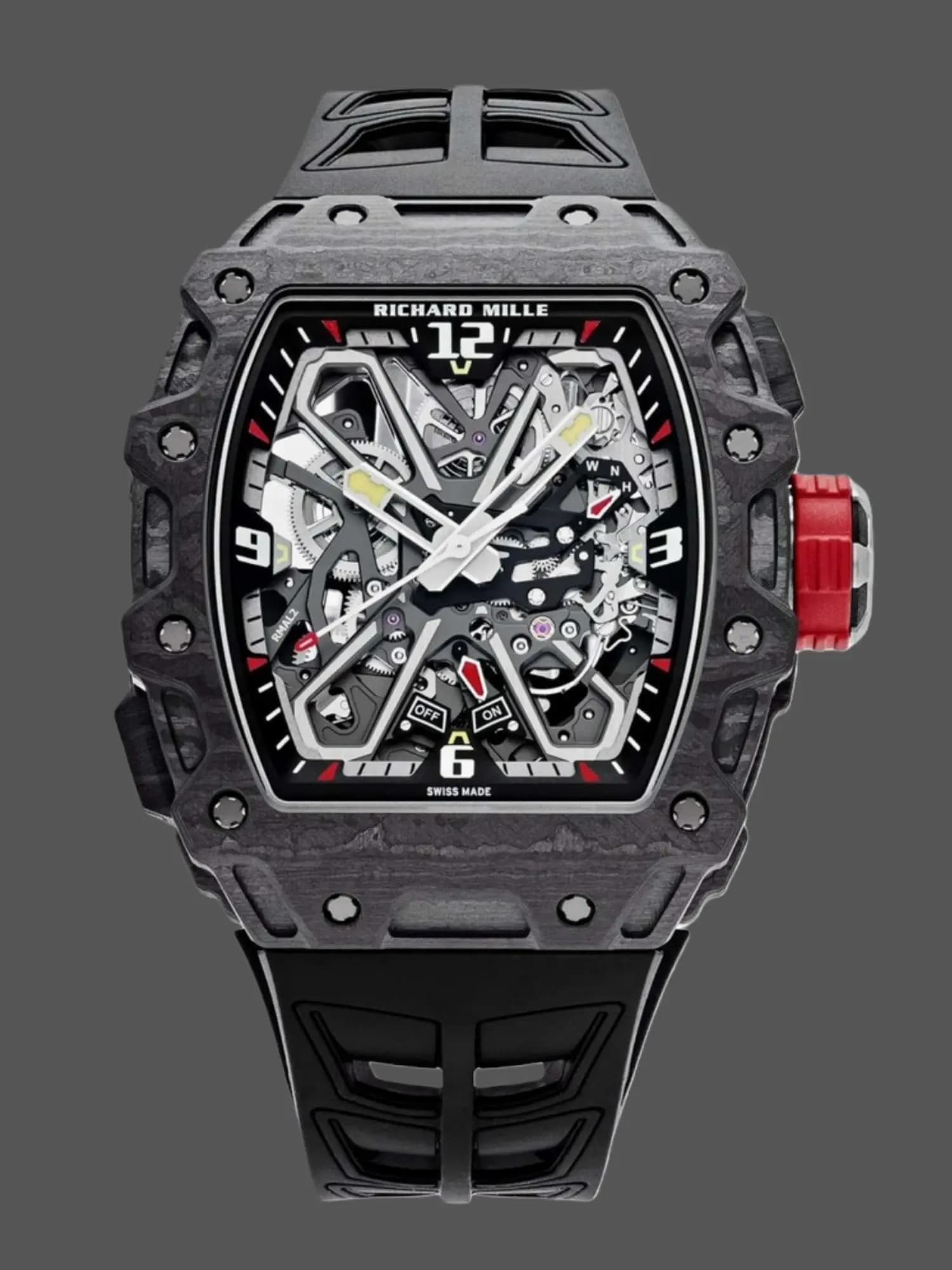 Richard Mille RM35-03 1:1 clone Black Carbon Skeleton Watch — view 1
