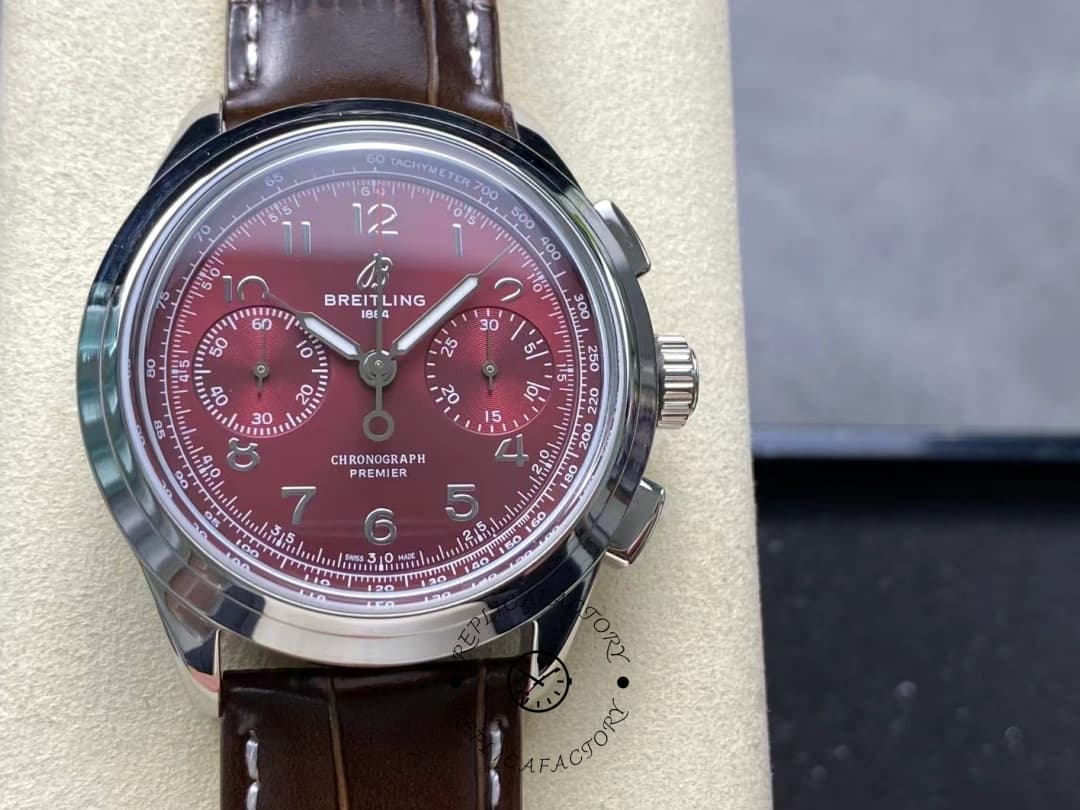 Breitling Premier B09 Chronograph 40 AB0930D41K1P1 1:1 Clone Brown Alligator Strap — view 1