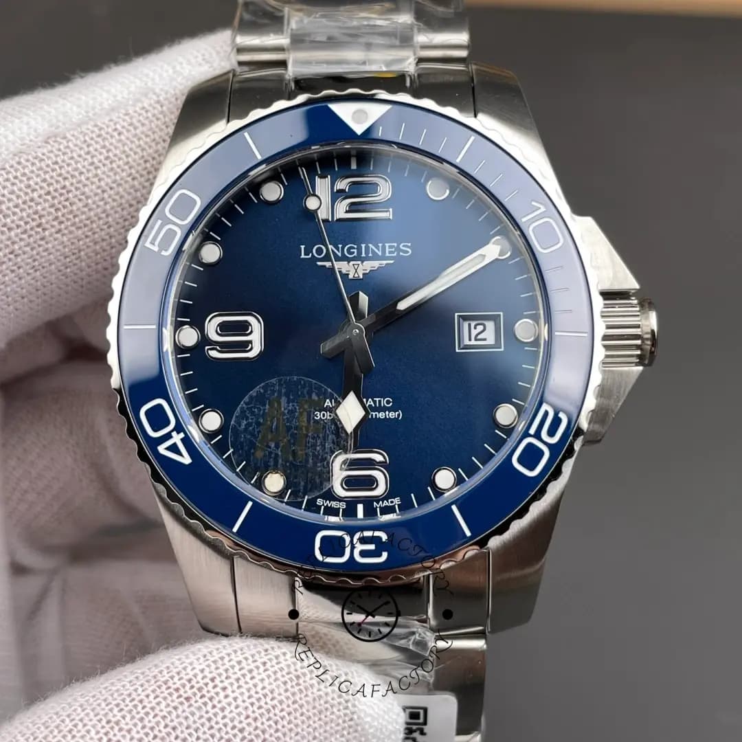 Longines HydroConquest Automatic 41mm 1:1 Clone L3.781.4.96.6 Blue Dial Steel — view 1