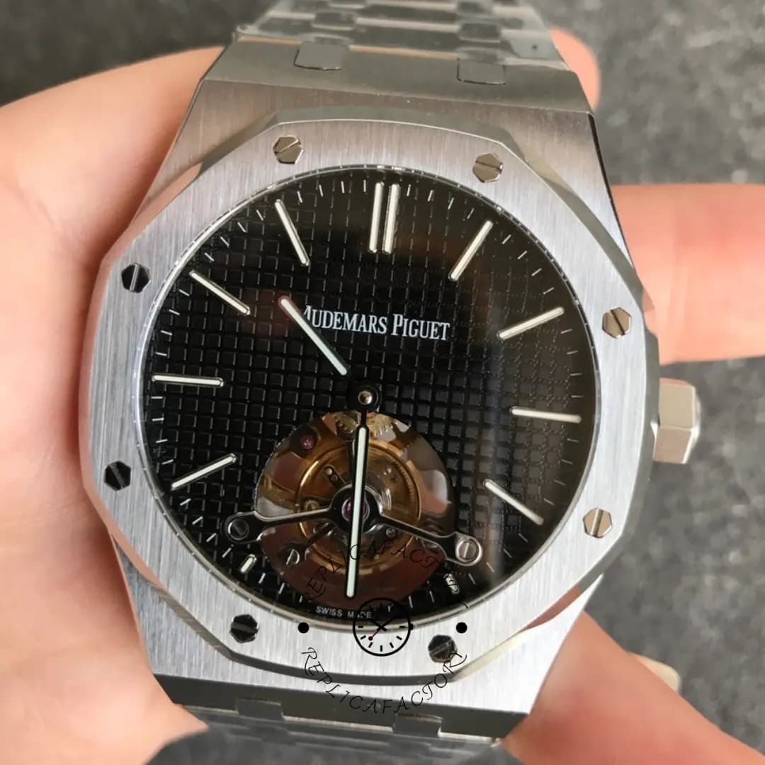 AP 26512ST.OO.1220ST.01 1:1 Clone Royal Oak Extra-Thin Flying Tourbillon Black Dial — view 1