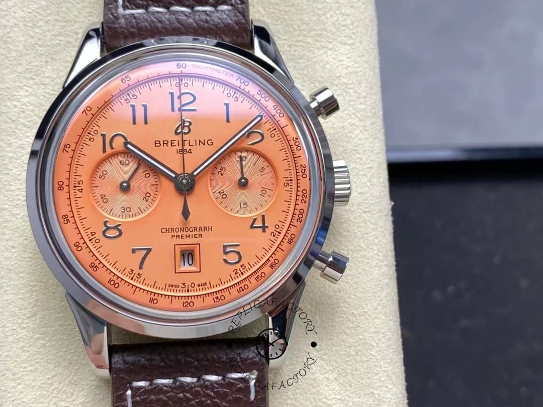 Breitling Premier B01 42mm AB0145331K1P2 Copper Dial Replica — view 1