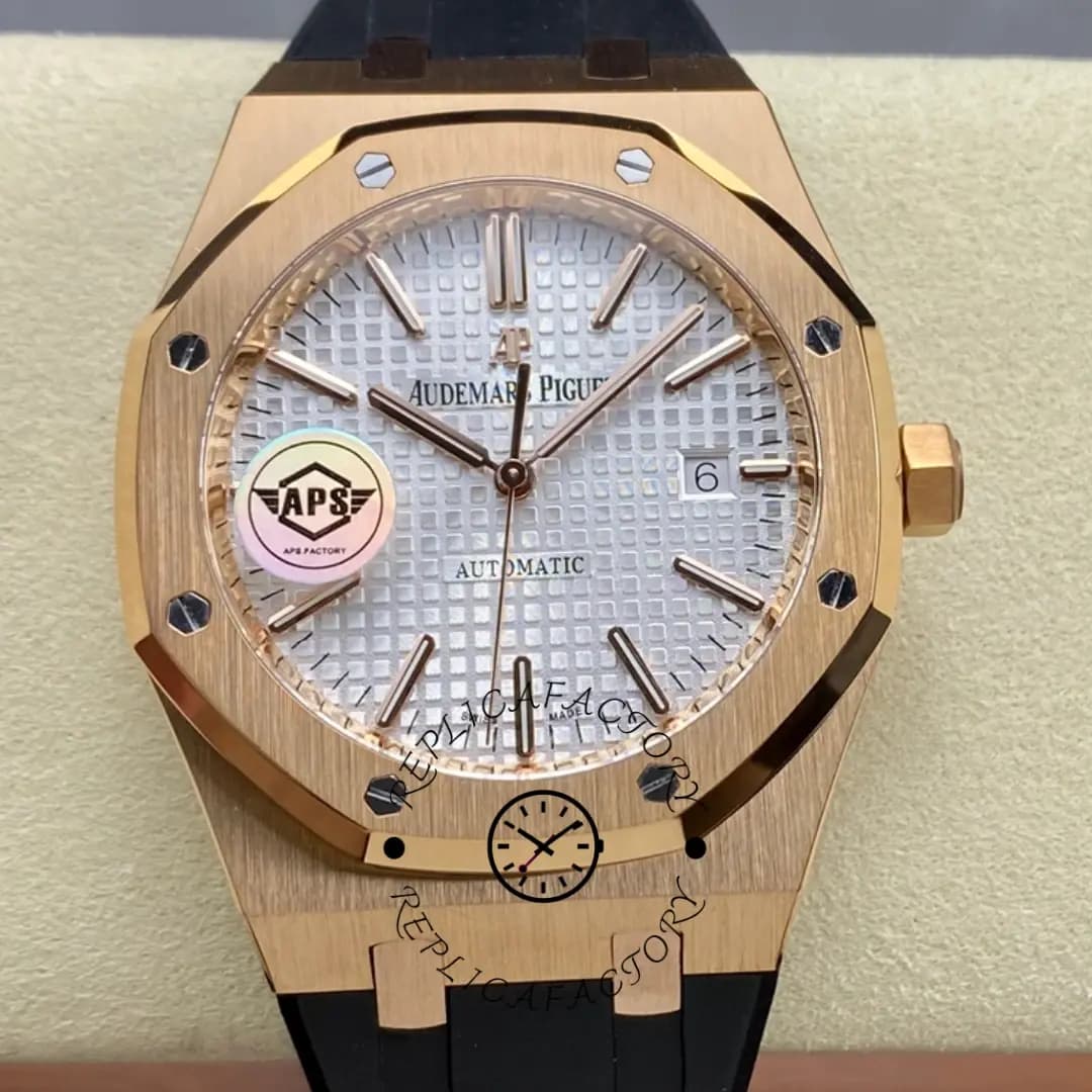 AP Royal Oak Replica 37 Rose Gold 15450OR.OO.D088CR.01 Rubber Strap — view 1