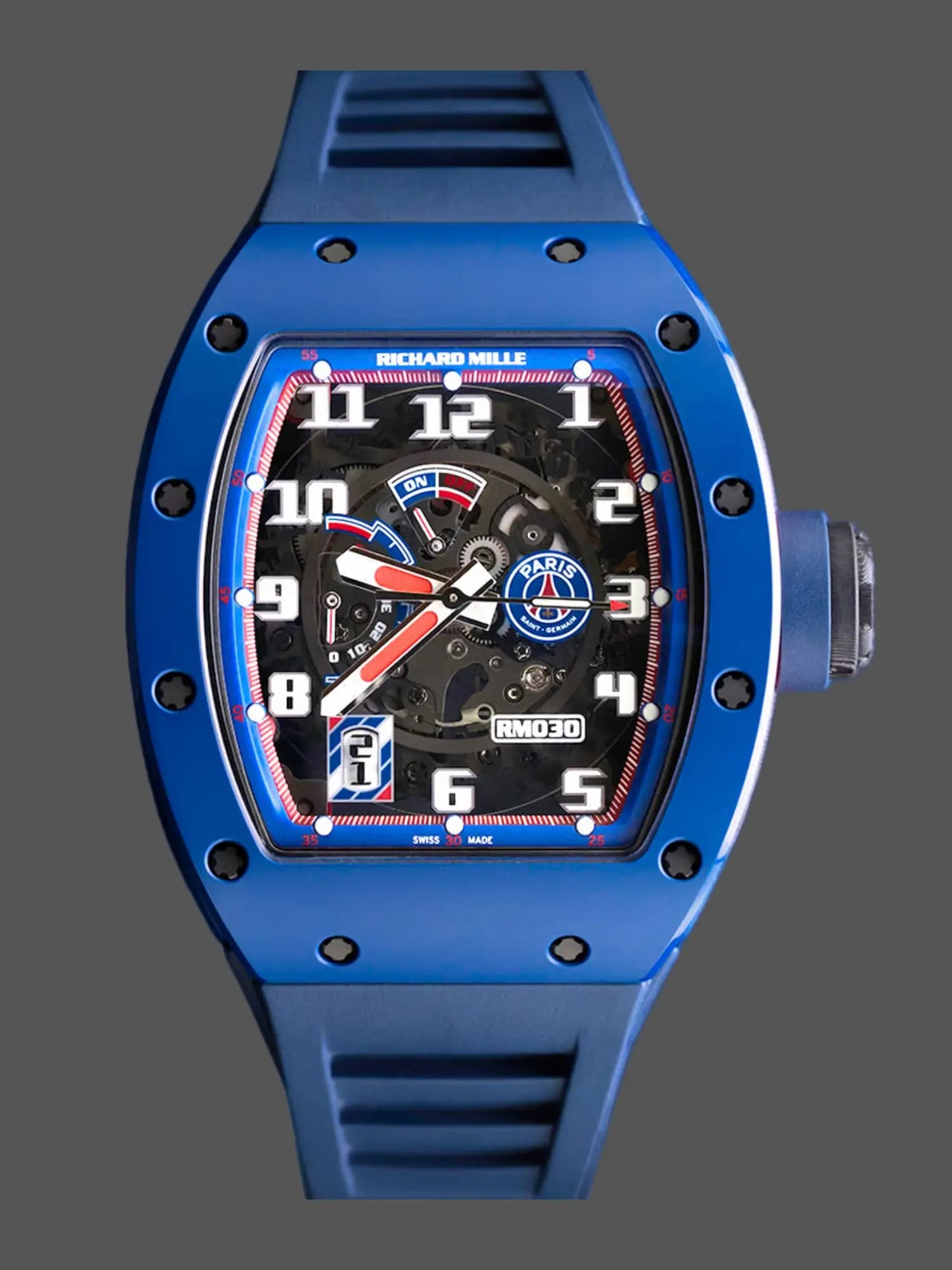 Richard Mille RM 030 PSG 1:1 Clone Blue Ceramic Watch — view 1