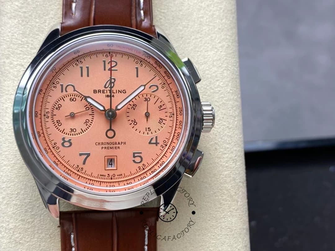 Breitling Premier B01 Chronograph 42 AB0145331K1P2 Replica Copper Dial — view 1