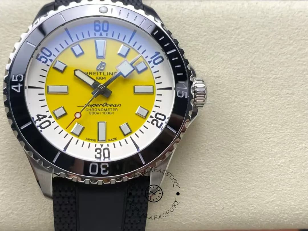 Breitling 1:1 Clone Superocean Automatic 42 Yellow Dial A17375211I1S1 Men's Watch — view 1