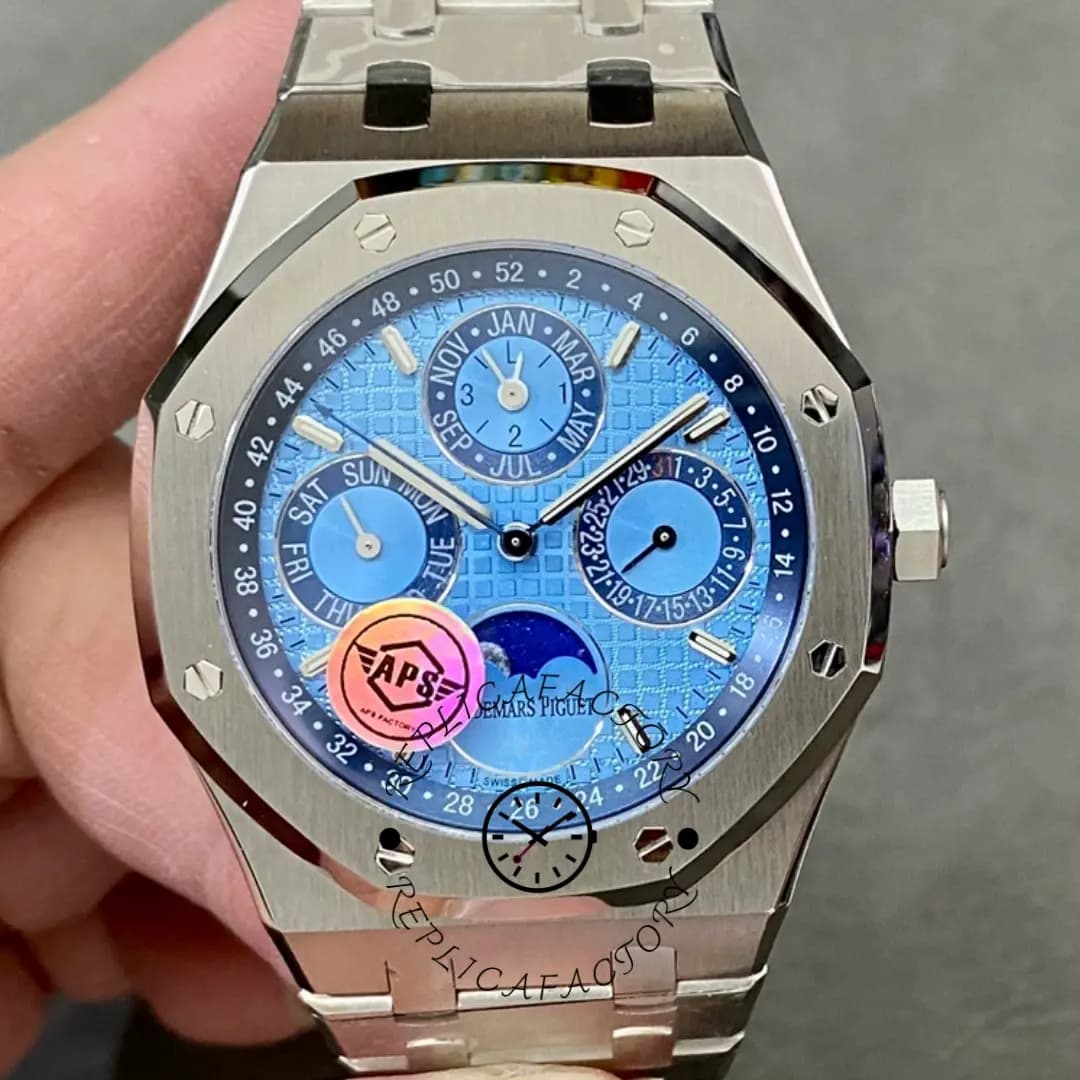 AP 26574PT.OO.1220PT.01 Royal Oak Replica Perpetual Calendar Ice Blue Platinum — view 1