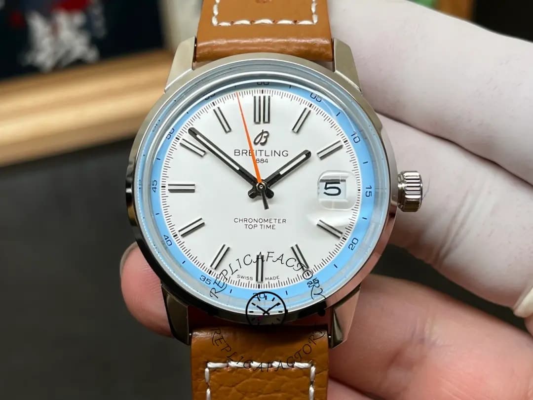 Replica Breitling Top Time AB3113281A1X1 B31 38mm Sky Blue Dial — view 1