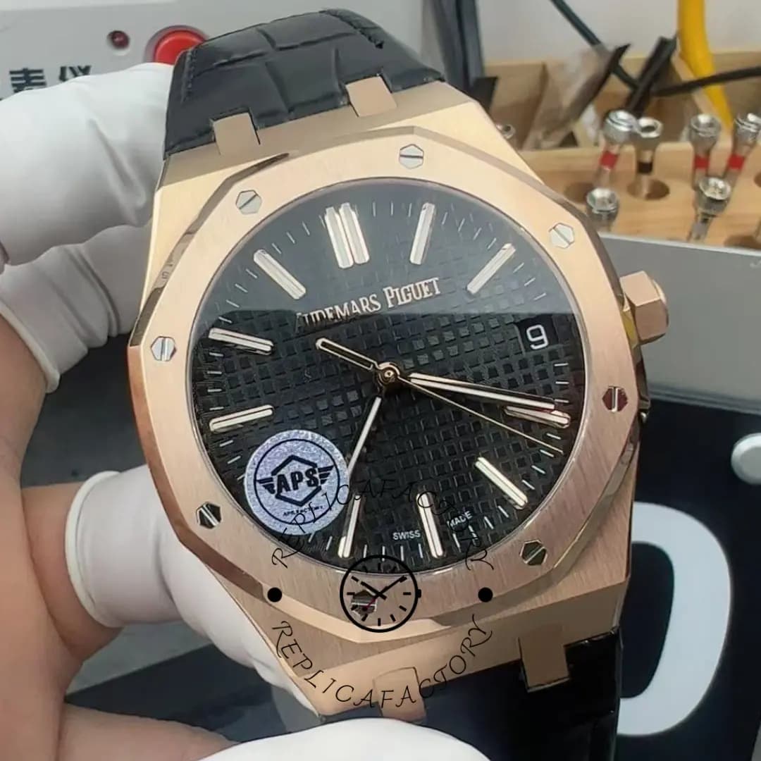 AP Royal Oak 41 Leather Strap 15510OR.OO.D002CR.02 1:1 Clone Chronograph — view 1