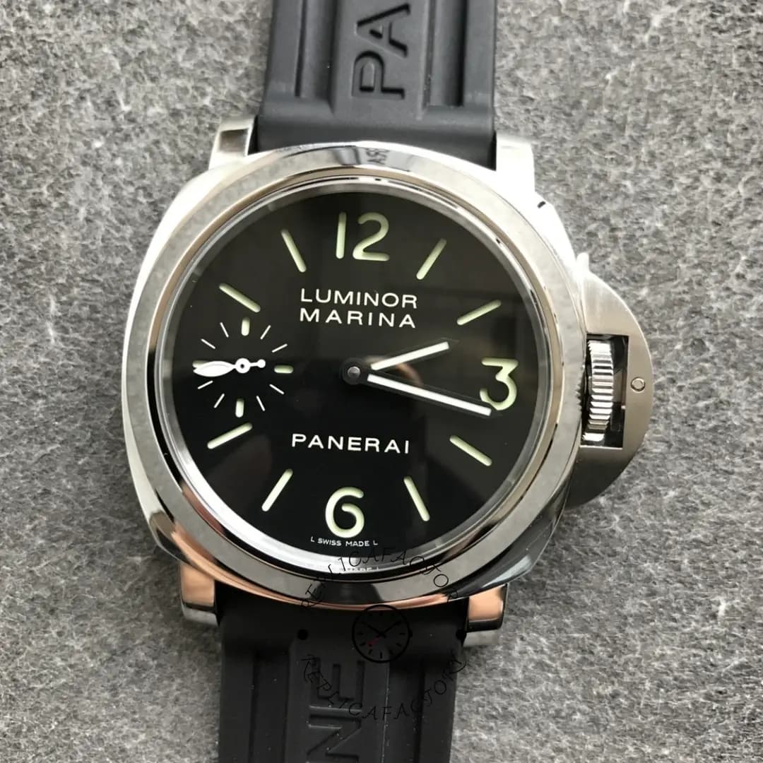 Panerai PAM00111 Luminor Marina Manual Replica Steel Rubber Strap — view 1