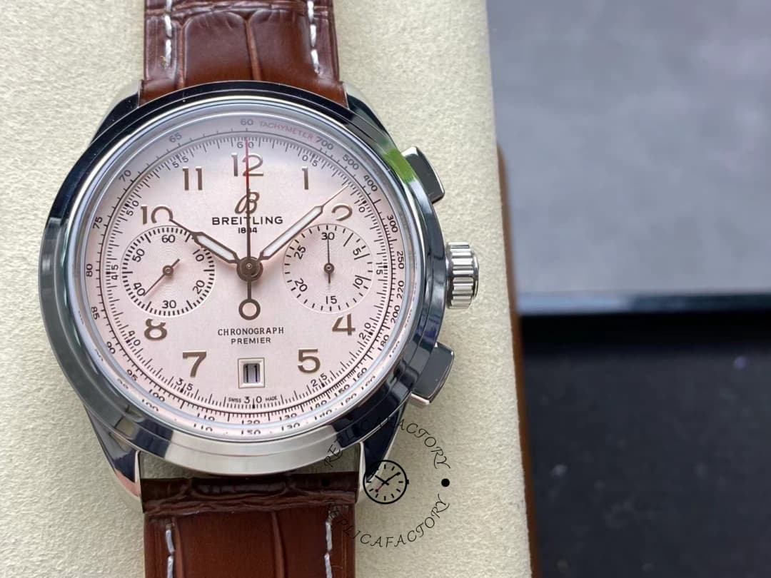 Breitling Premier B01 Chronograph 42 Automatic AB0145211G1P2 Replica Silver Dial — view 1