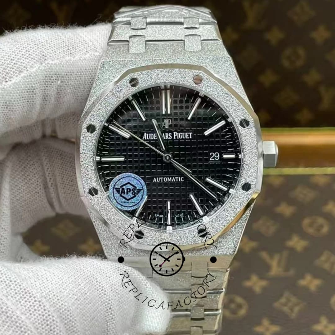 AP Royal Oak 41mm 15410BC.GG.1224BC.01 Black Dial Replica — view 1
