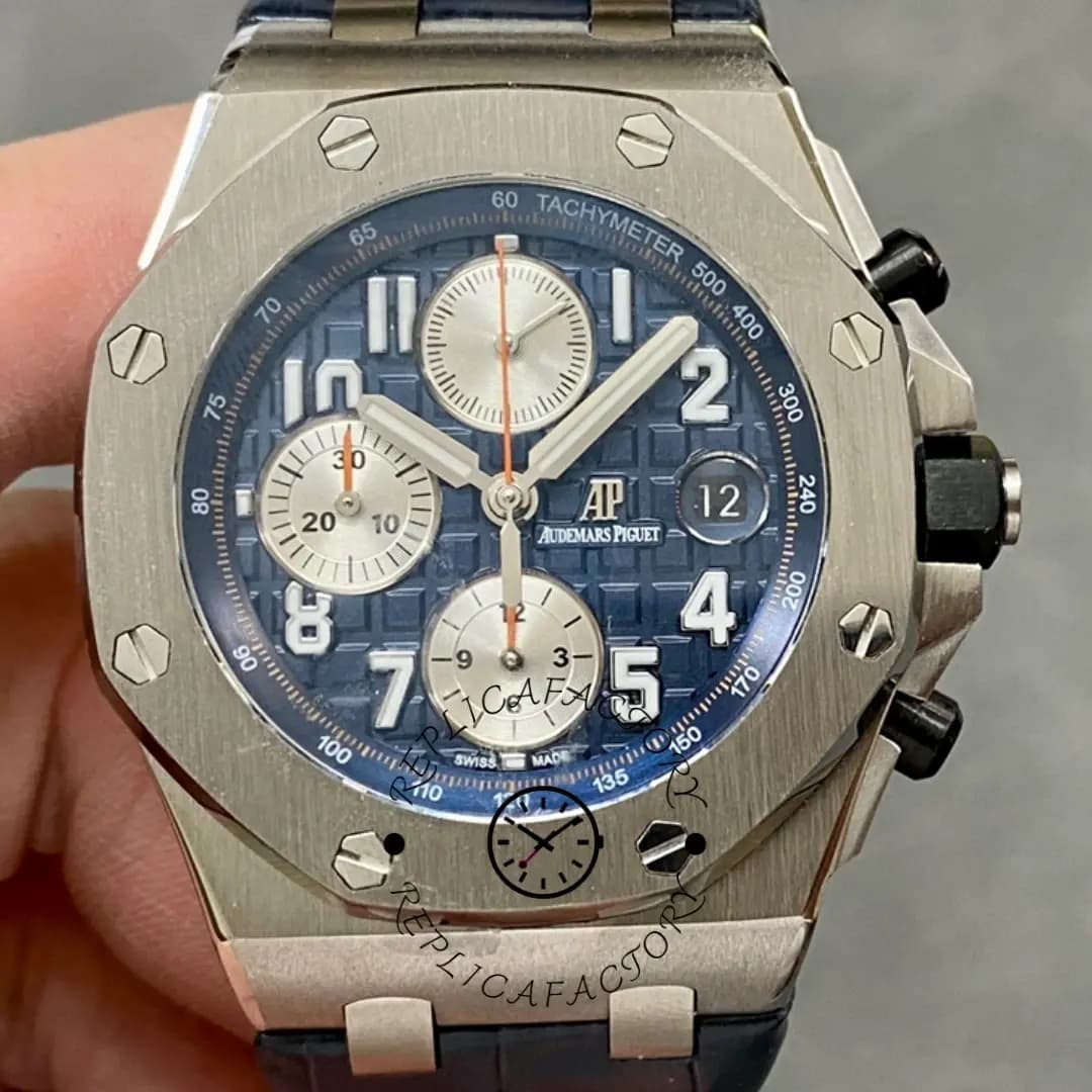 AP 26470ST.OO.A027CA.01 Royal Oak Offshore Replica Navy Leather 42mm Chrono — view 1