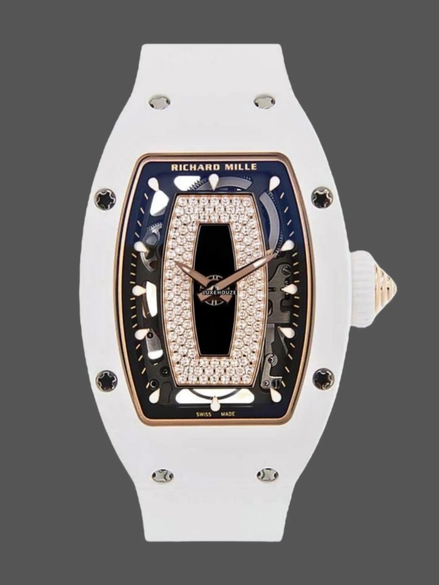 1:1 Clone Richard Mille RM07 01 White Ceramic Black Lips — view 1