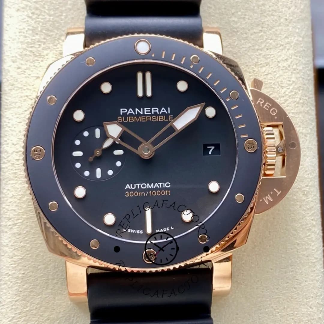 Panerai PAM02164 1:1 Clone Luminor Submersible 42 3 Days Goldtech Black Dial — view 1