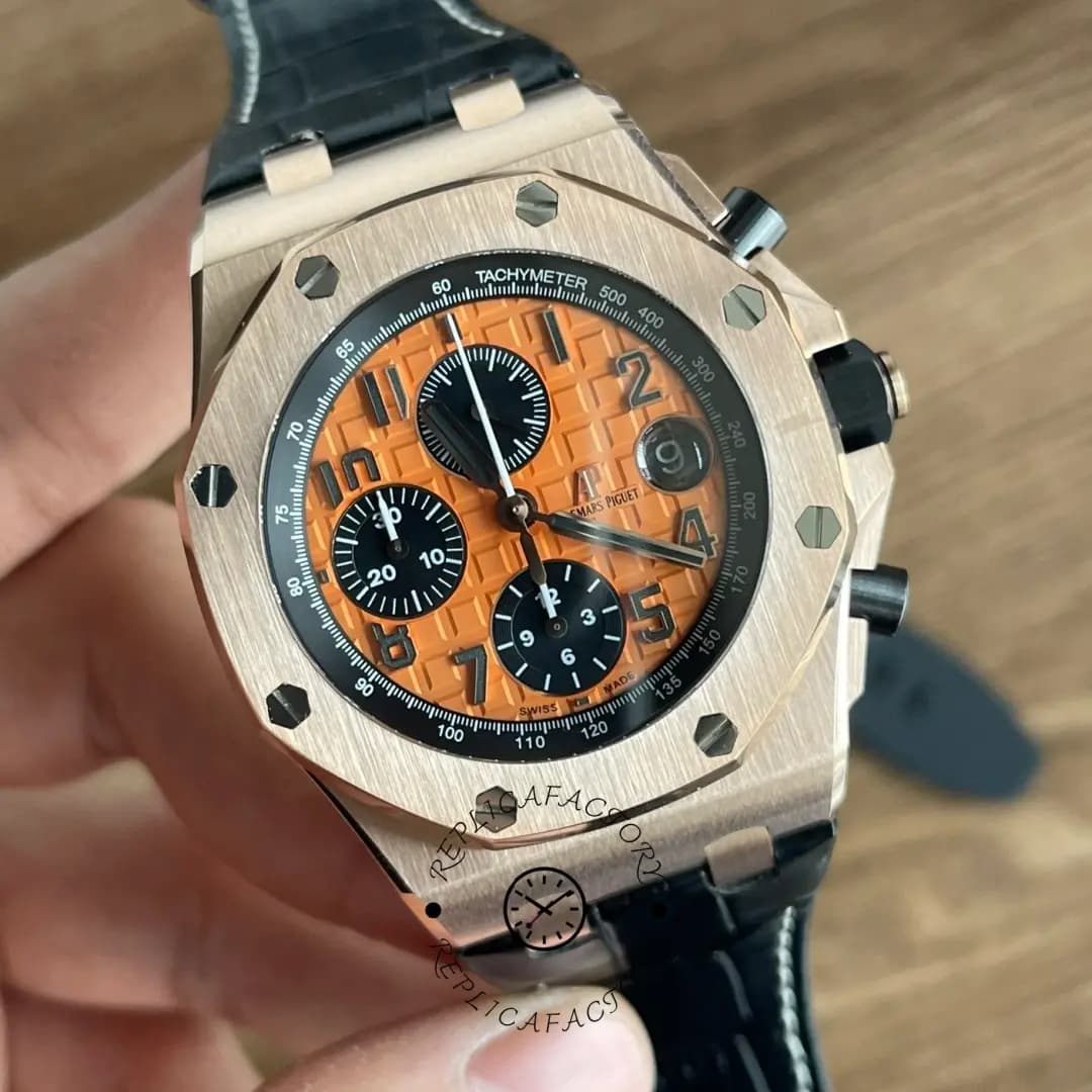 Replica AP Royal Oak Offshore Chronograph 42MM 26470OR.OO.A002CR.01 Rose Gold — view 1