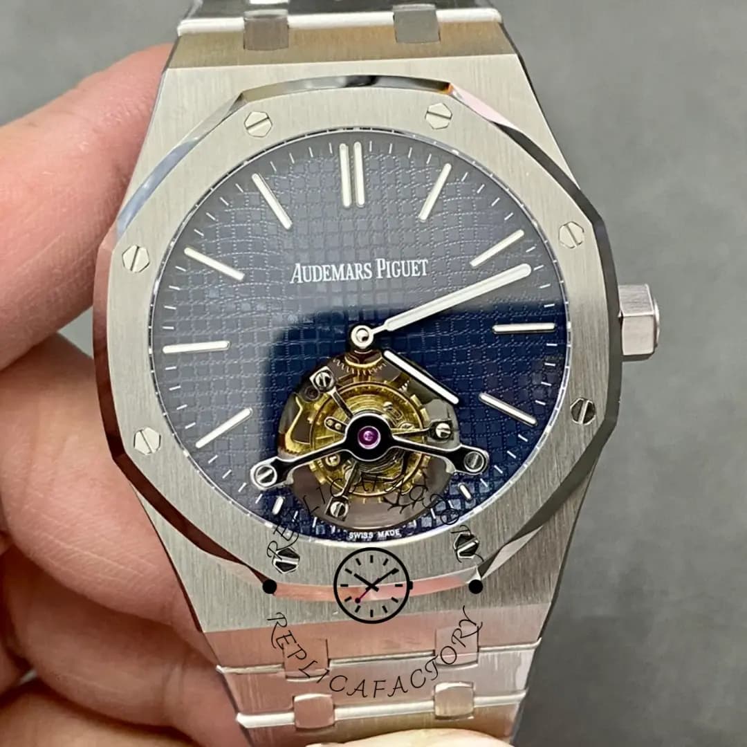 AP Royal Oak Tourbillon Extra-Thin 26510ST.OO.1220ST.01 Blue Dial 1:1 Clone — view 1