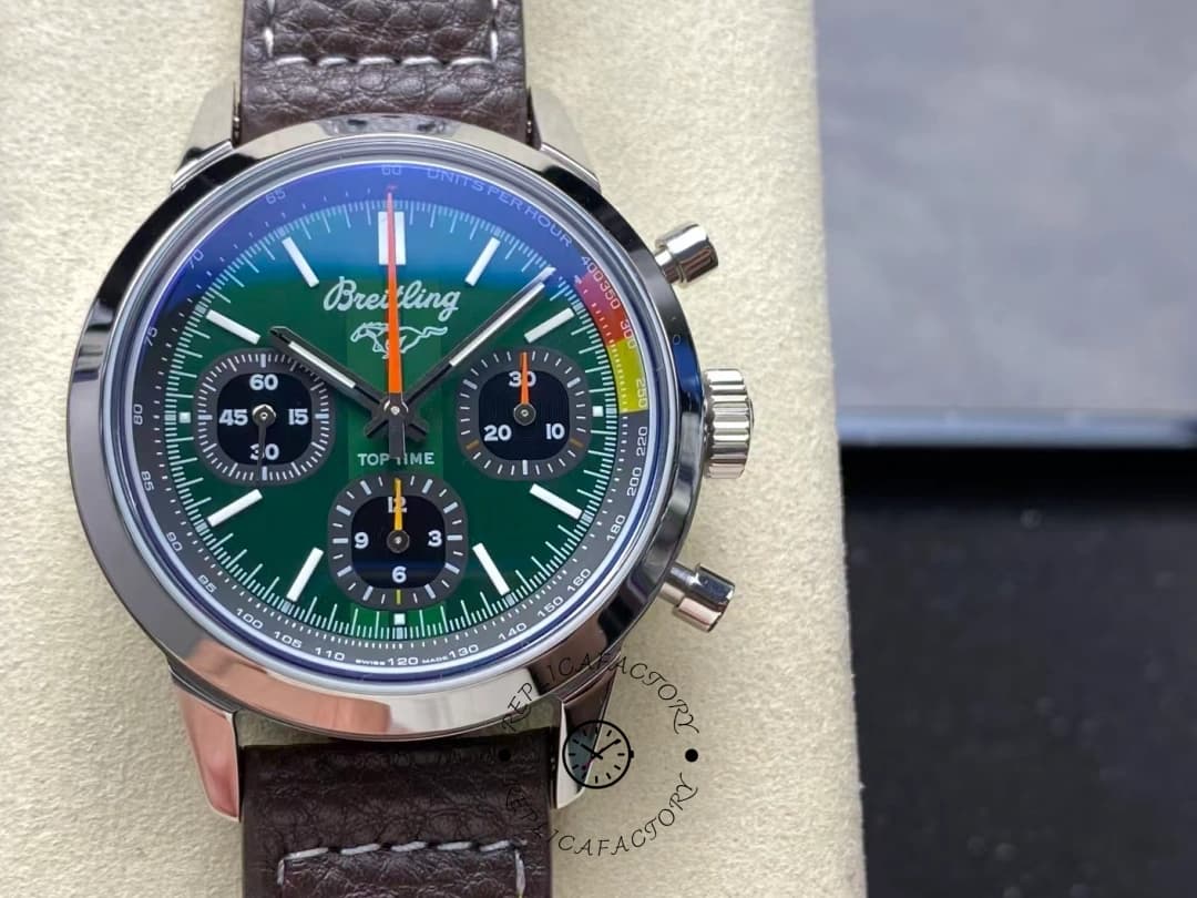 Breitling Top Time B01 Ford Mustang Automatic AB01762A1L1X1 Replica 41mm Green Dial — view 1