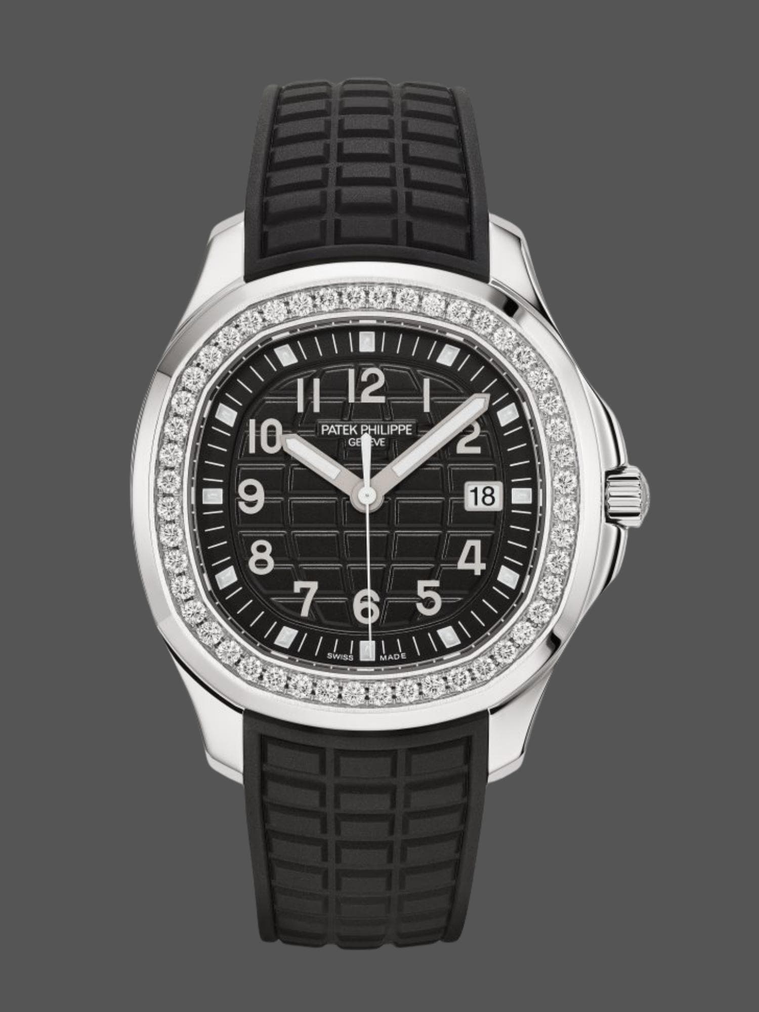 Replica Patek Philippe Aquanaut 5267 200A 001 Black Dial Diamond Bezel Watch — view 1