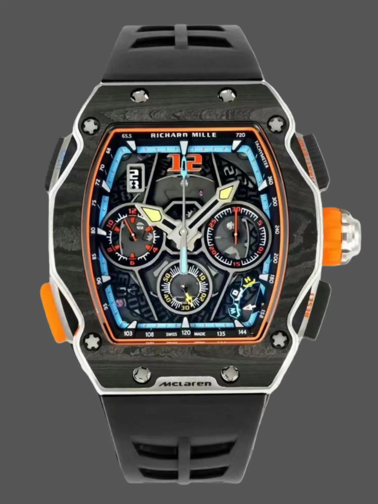 Replica Richard Mille Automatic Winding Split seconds Chronograph Carbon RM 65 01 — view 1