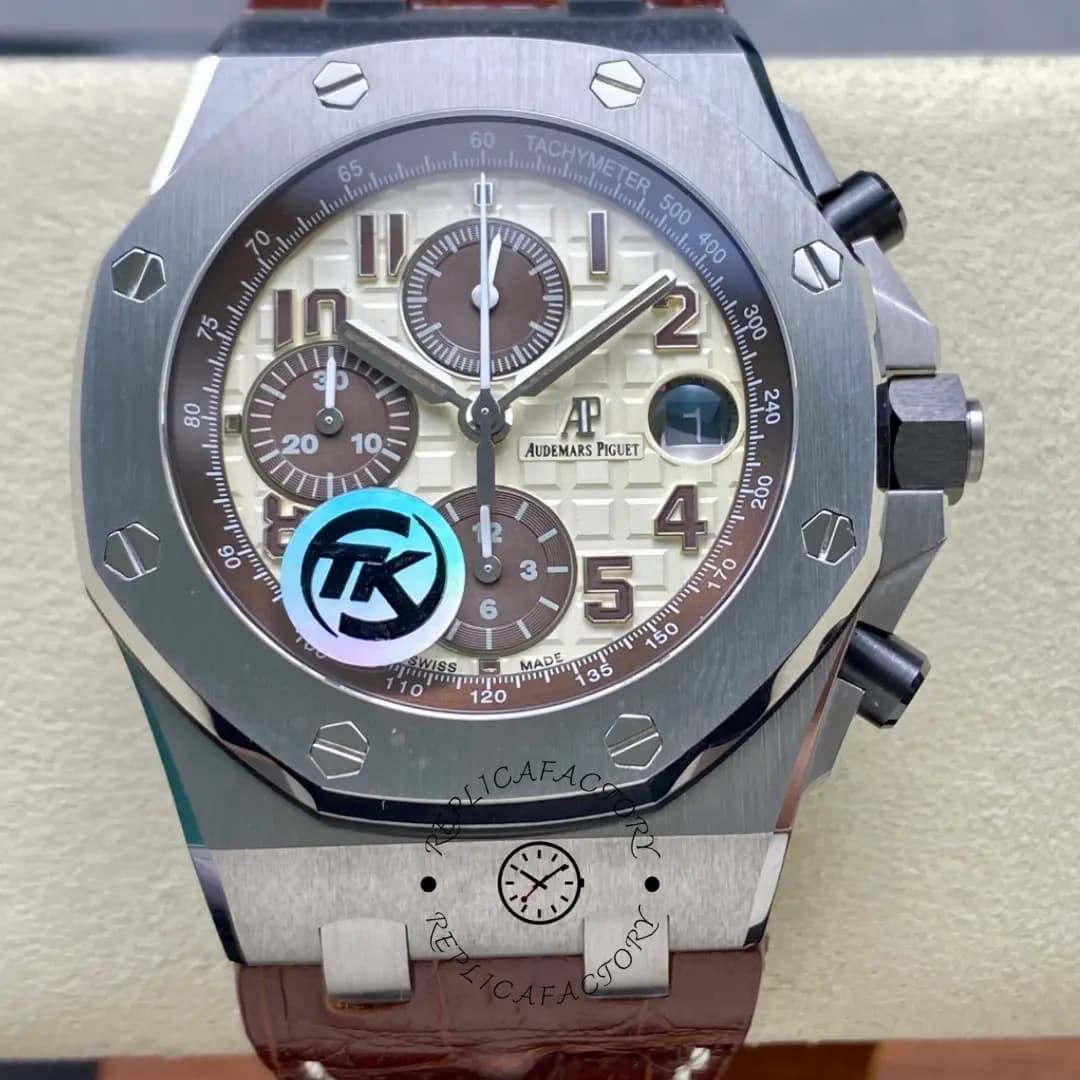 AP 26470ST.OO.A801CR.01 Royal Oak Offshore Safari 42mm Beige Dial 1:1 Clone — view 1