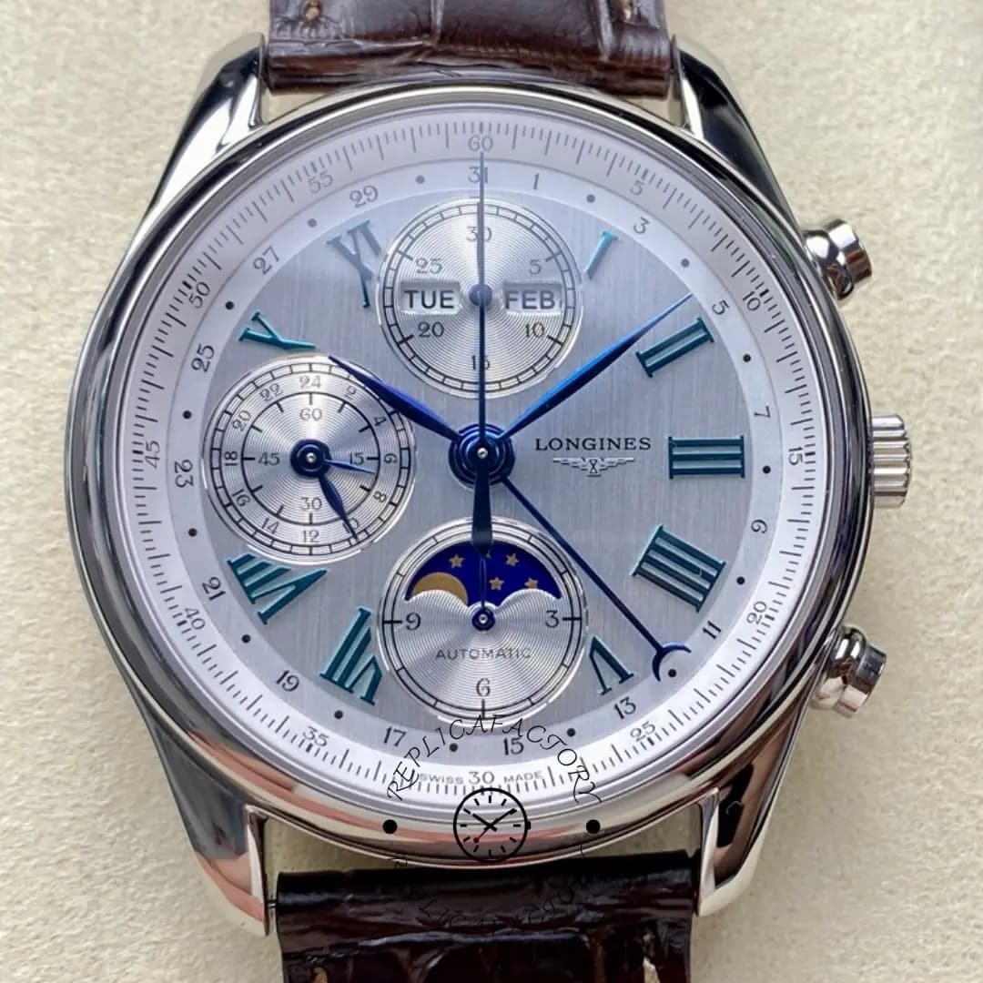 Longines Master Collection Replica Brown Leather Strap L2.773.4.71.2 Chronograph 42MM — view 1