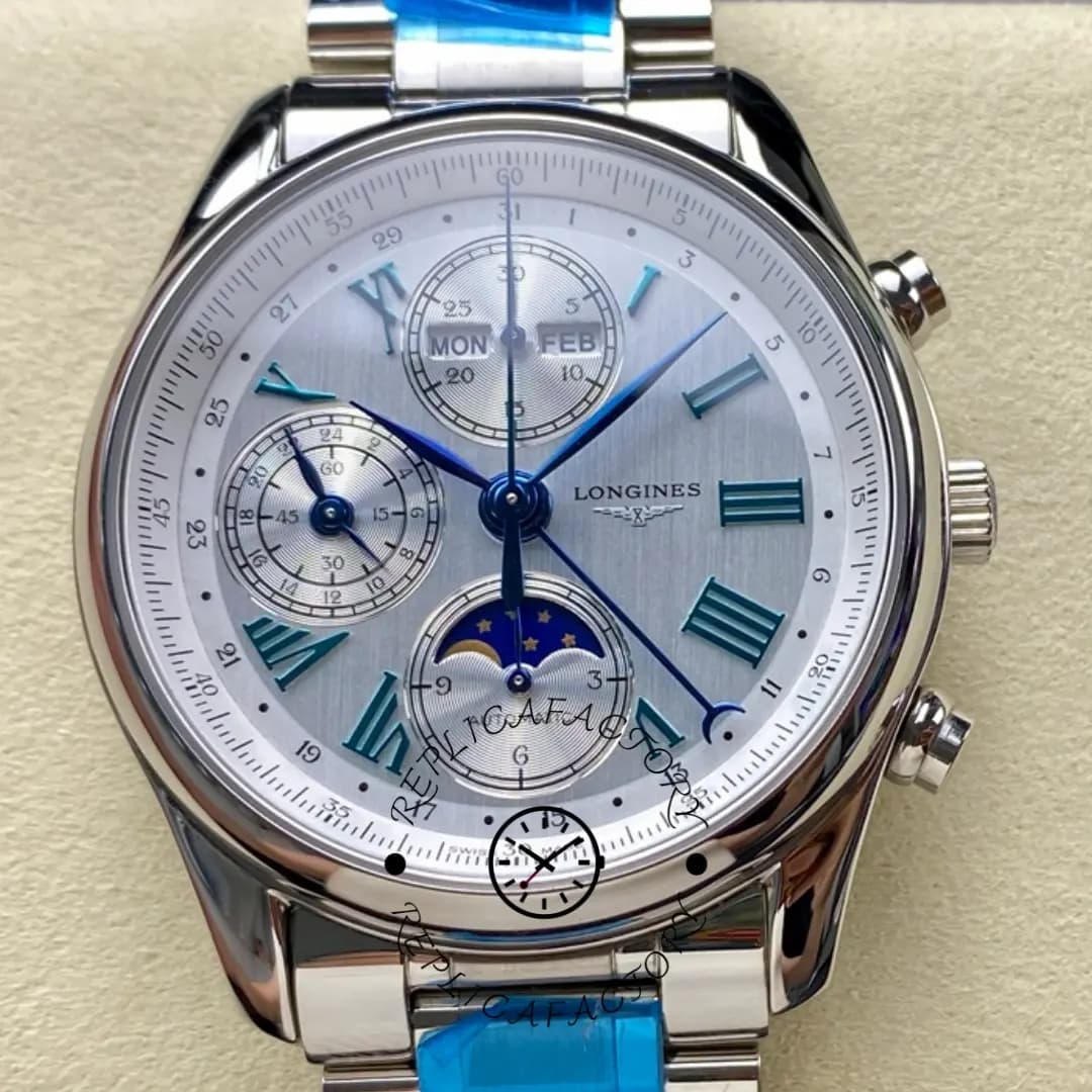 1:1 Clone Longines Master Collection 42 Chronograph L2.773.4.71.6 Roman Markers — view 1