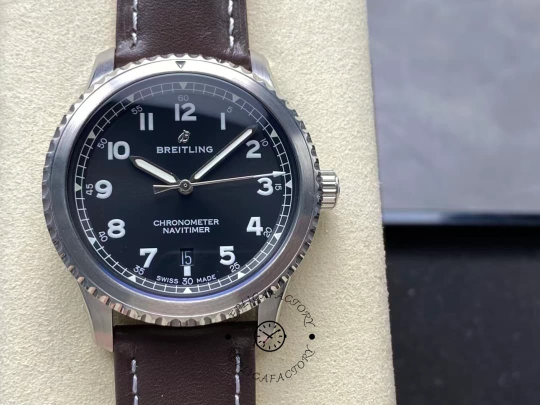 Breitling Navitimer 8 Automatic 1:1 Clone A17314101B1X1 41mm Brown Calfskin Strap — view 1